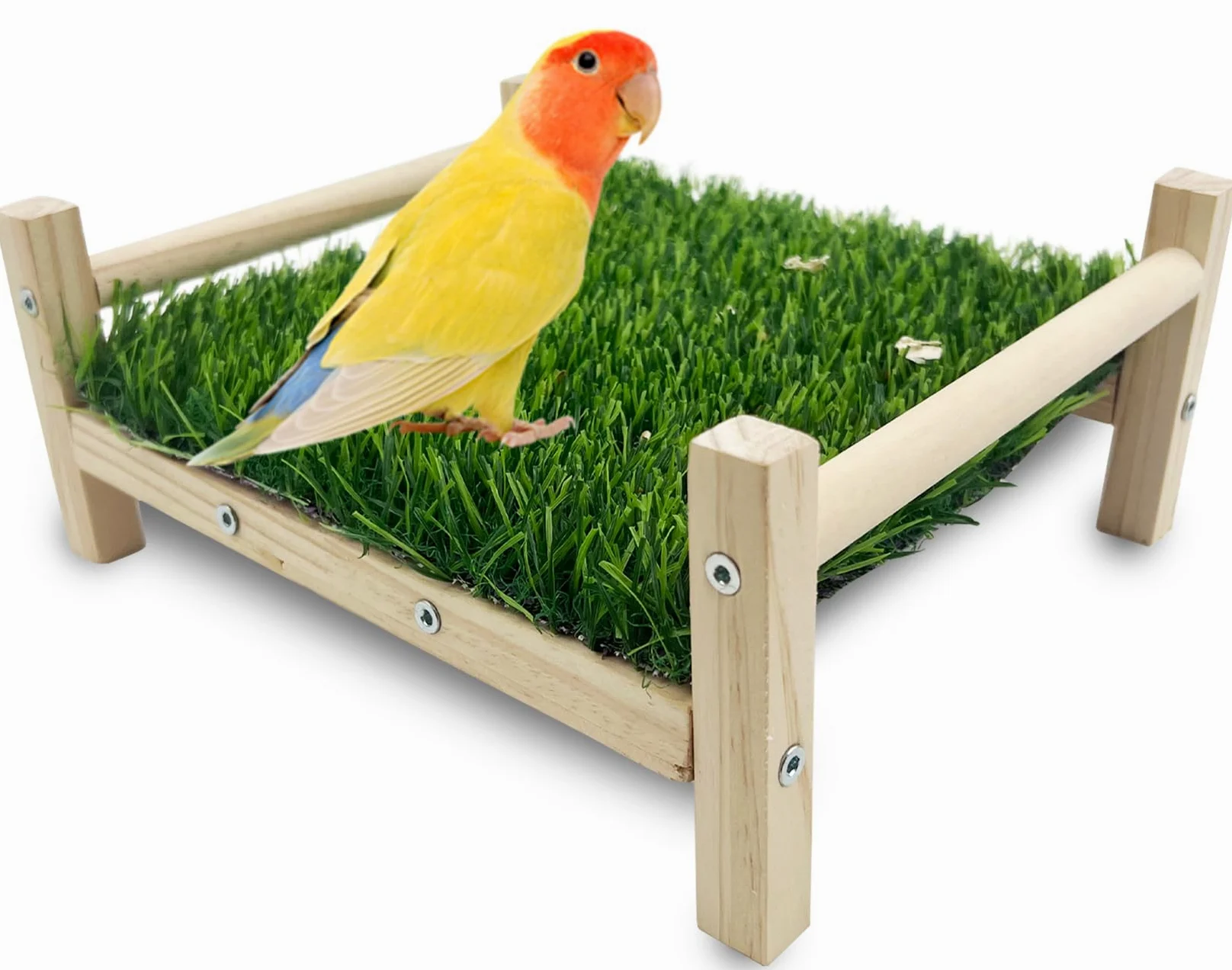FlidRunest Cama de forraje para pájaros, cama hamaca para loro, cama de perca de pasto, plataforma de perca para pájaros, juguete de forraje para periquitos, loros, cacatúas, tortolitos, periquitos