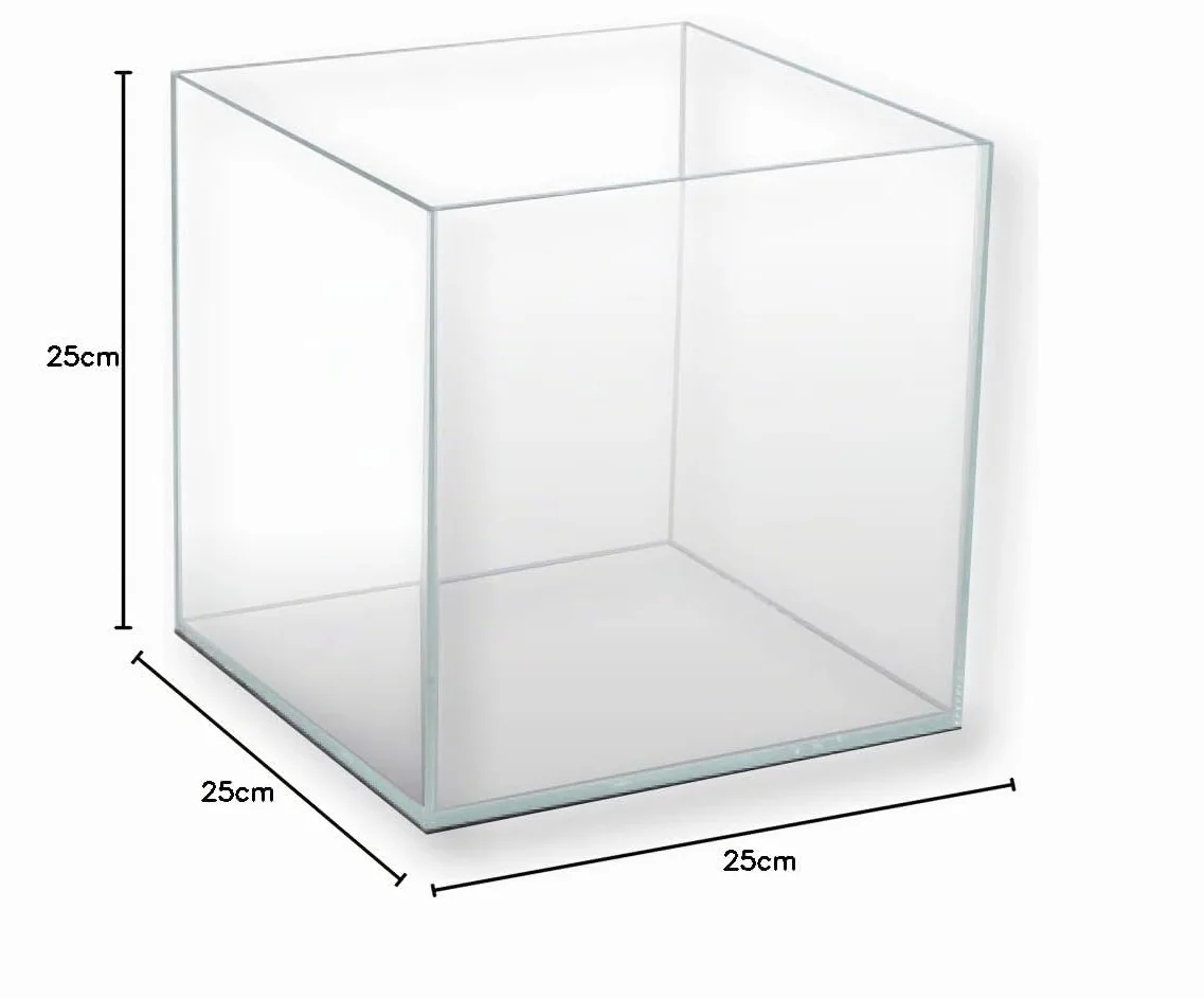 Amtra Nanoscaping - Tanque De Acuario 15 Litros - Caja De Cristal Extra Claro 25X25X25 Cm - Tanque Para Peces Dorados O Como Tortuga Tanque Para Tortugas De Agua Con Tapete Amortiguador Incluido