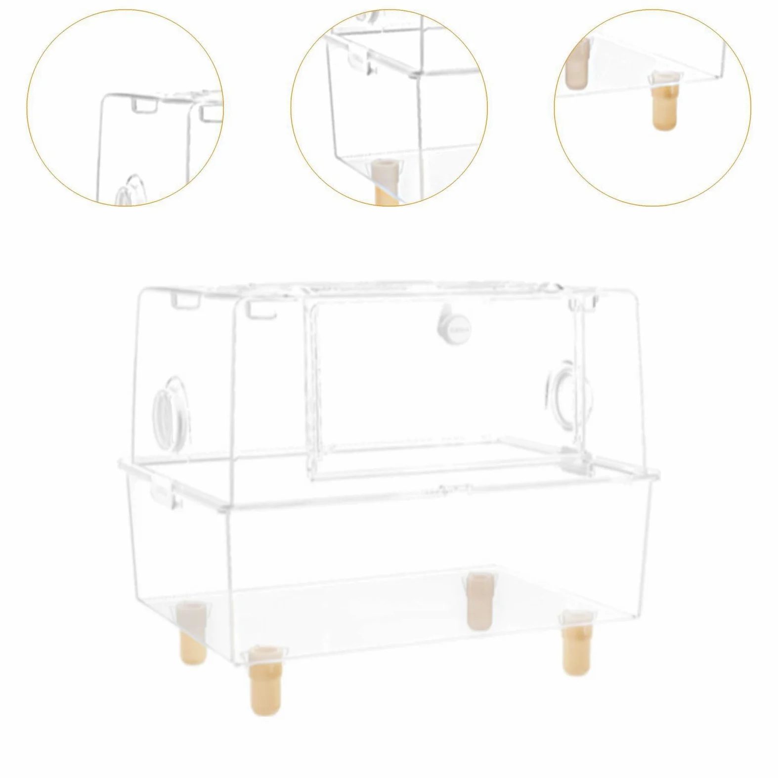 Homyl Jaula Transparente para Hámster, Hábitat Transparente para Hámster, Erizo, Jerbos Y