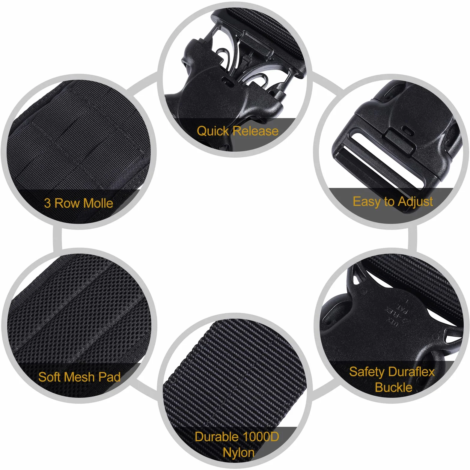 OneTigris Cinturón Táctico Molle 2.0 Nylon 1000D para Airsoft Paintball Caza