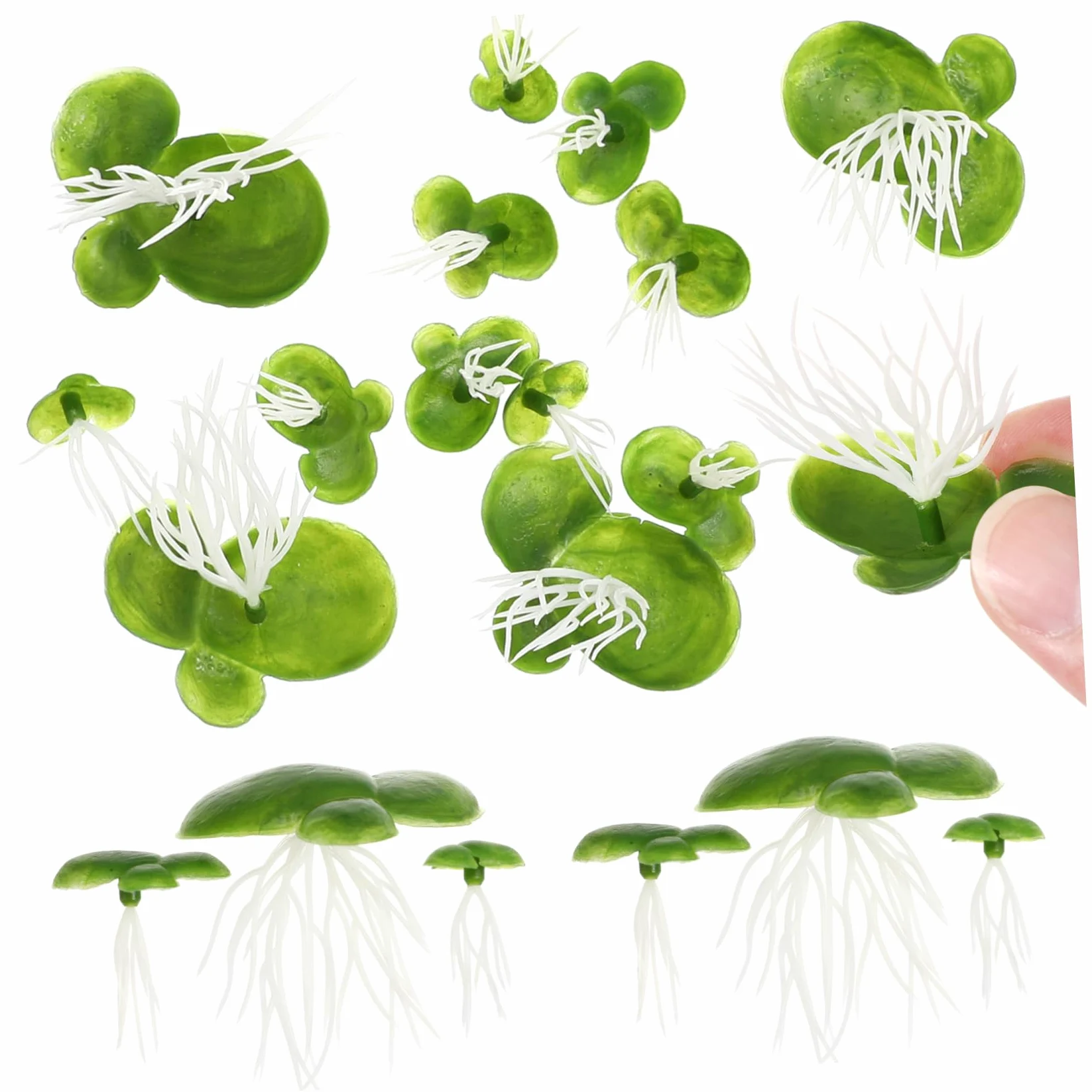 4paquetes Acuáticas Artificiales De Lenteja Flotante De Decoración Natural para y Peceras Hechas De Plástico y Resistente Al Agua
