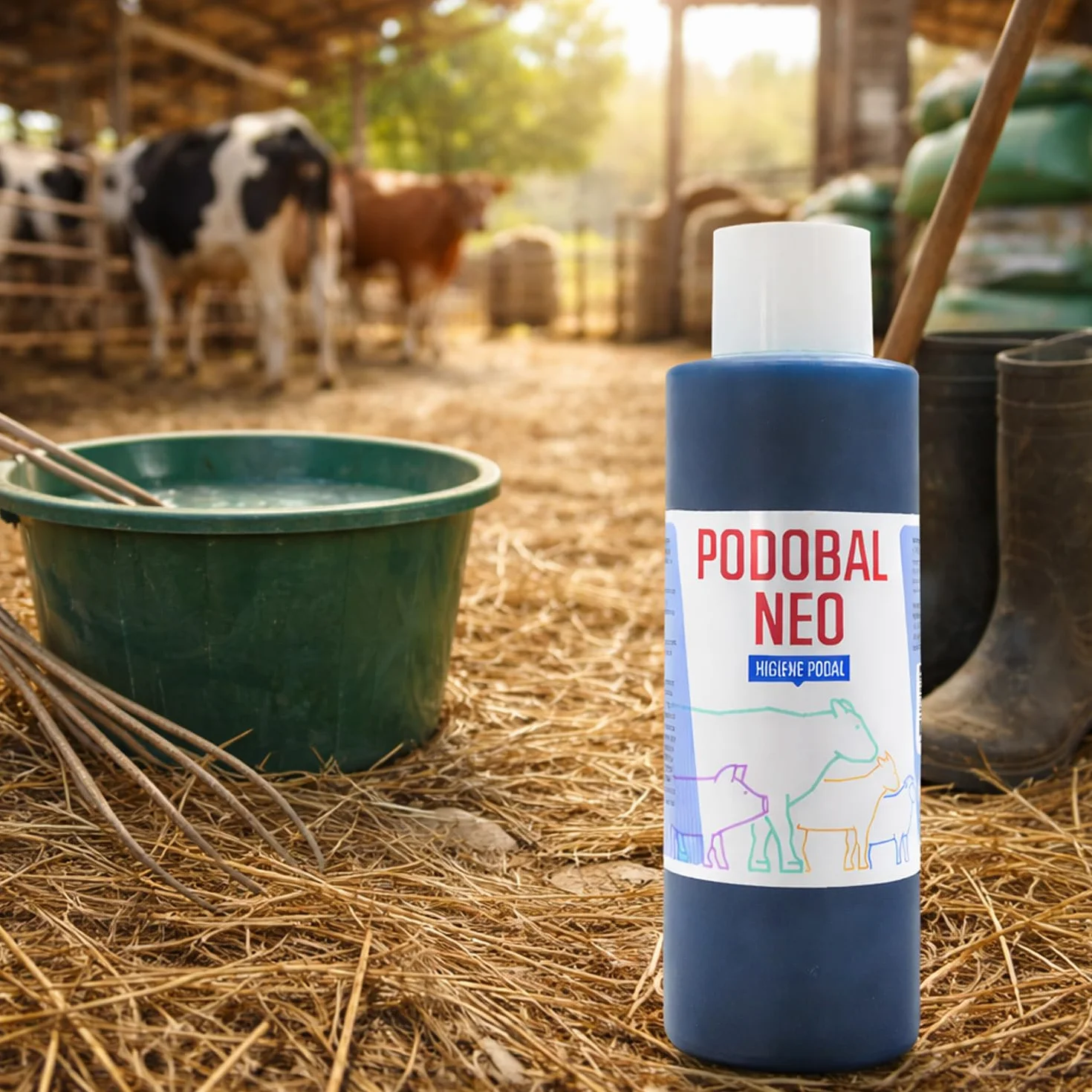 LABORATORIOS PINO Podobal Neo Higiene Podal para Ganado – Programa Preventivo de Cuidado de Pezuñas – Uso en Baños Podales – Envase 1 L