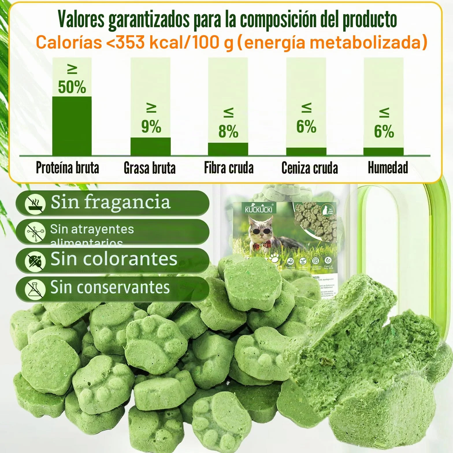 Golosina de Hierba Gatera para Gatos, 50g Snack Liofilizado con Hierba Gatera para Limpiar los Dientes