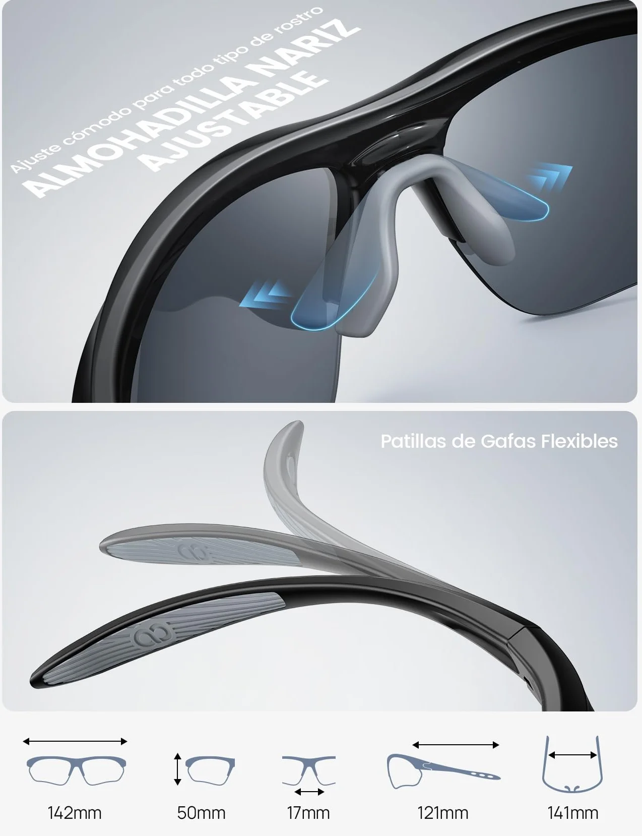 Lamicall Gafas de Sol Ciclismo UV400 Protección TR90 Marco Deportivas