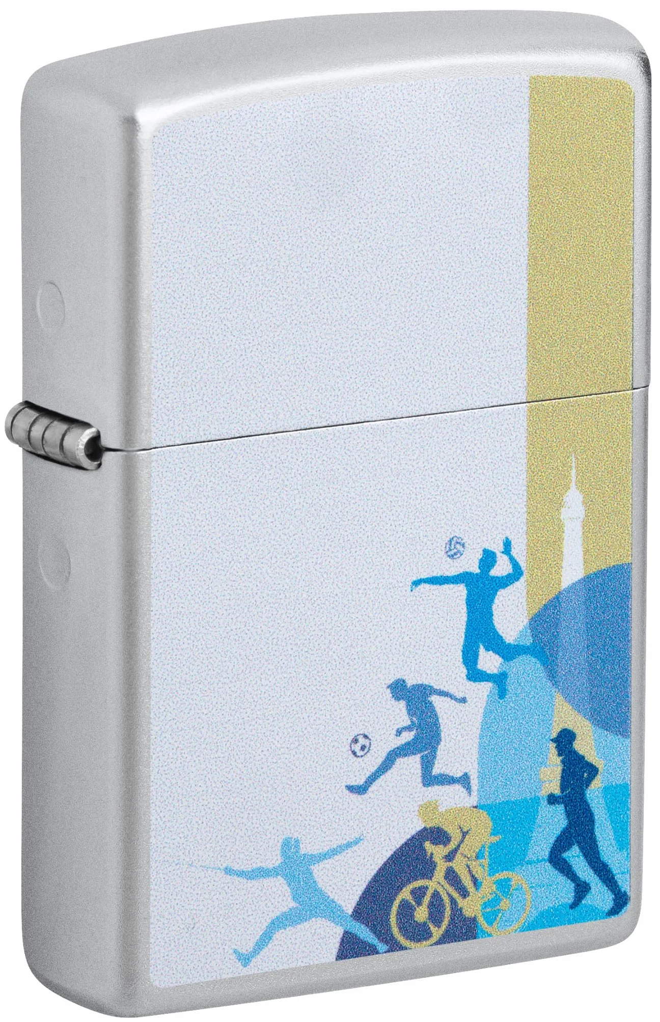 Zippo Encendedor a prueba de viento Sports Players Satin Chrome Recargable Caja regalo