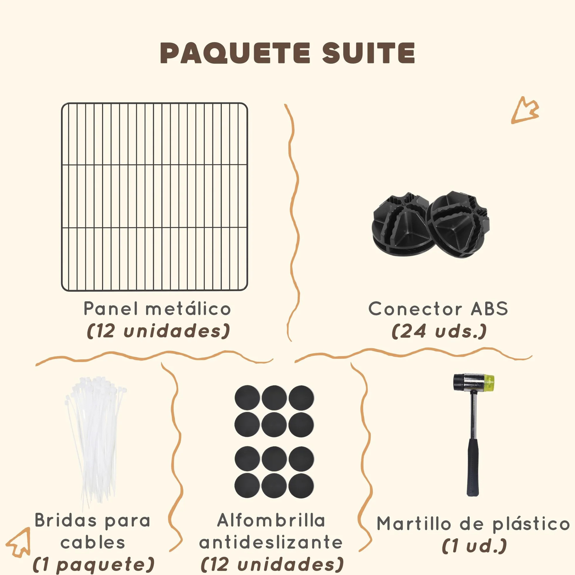 PawHut Valla Metálica para Mascotas con 12 Paneles Diseño DIY Parque Metálico para Animales Pequeños Desmontable para Erizo Conejos 140x70x35 cm Negro