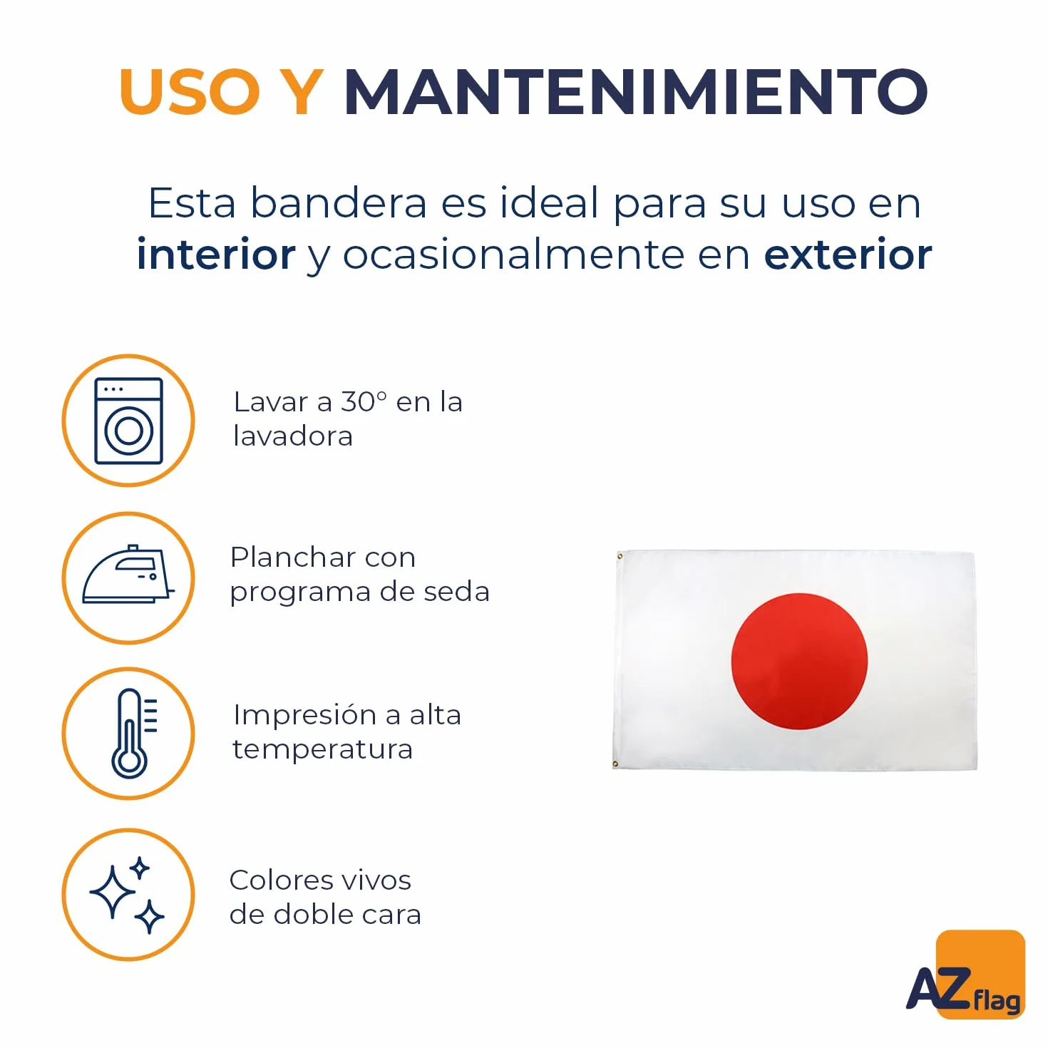 Bandera Japón 90x60 cm Poliéster Ojales Metal Colores Vivos Resistente Decoloración