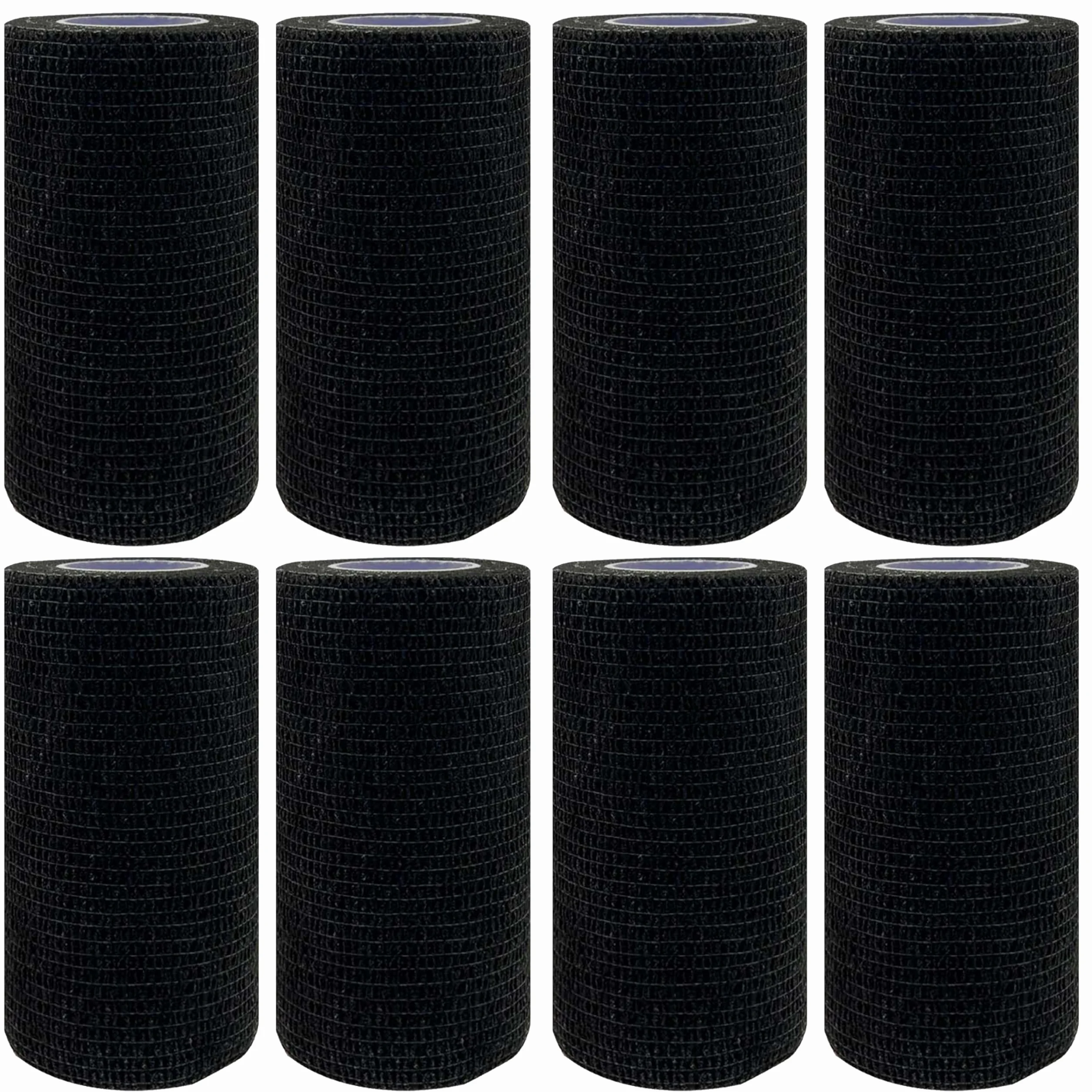 Venda Autoadhesiva 10 cm x 4,5 m Rollos, Vendaje Cohesivo Elástico para Deportes y Mascotas, Negro