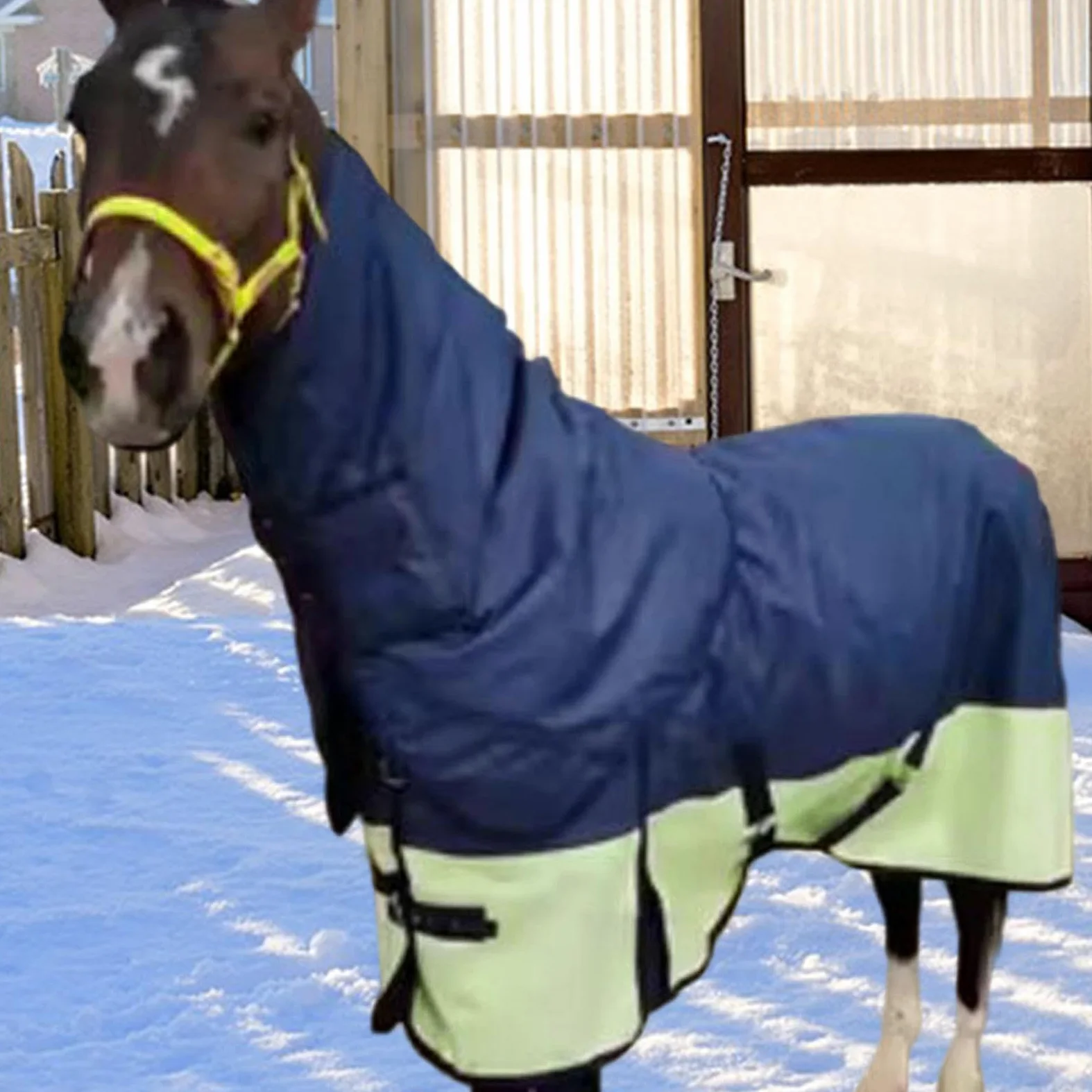 Manta de Invierno para Caballo, Esterilla para, Protector de Vientre Impermeable, Sábana para Caballo 600D, Ropa de Equitación