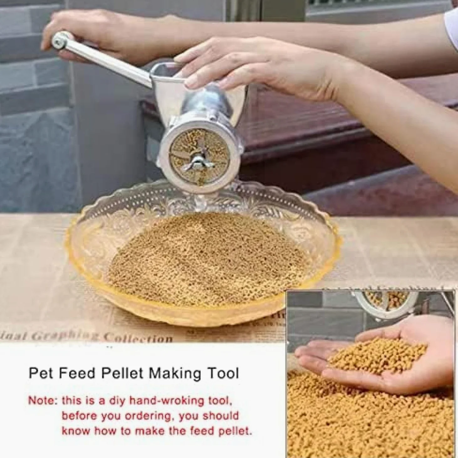 Máquina de pellets de alimentación para mascotas, para perros, gatos y pájaros con moldes de 1,5 a 10 mm, 30-50 kg/h, uso doméstico, producción de piensos para animales