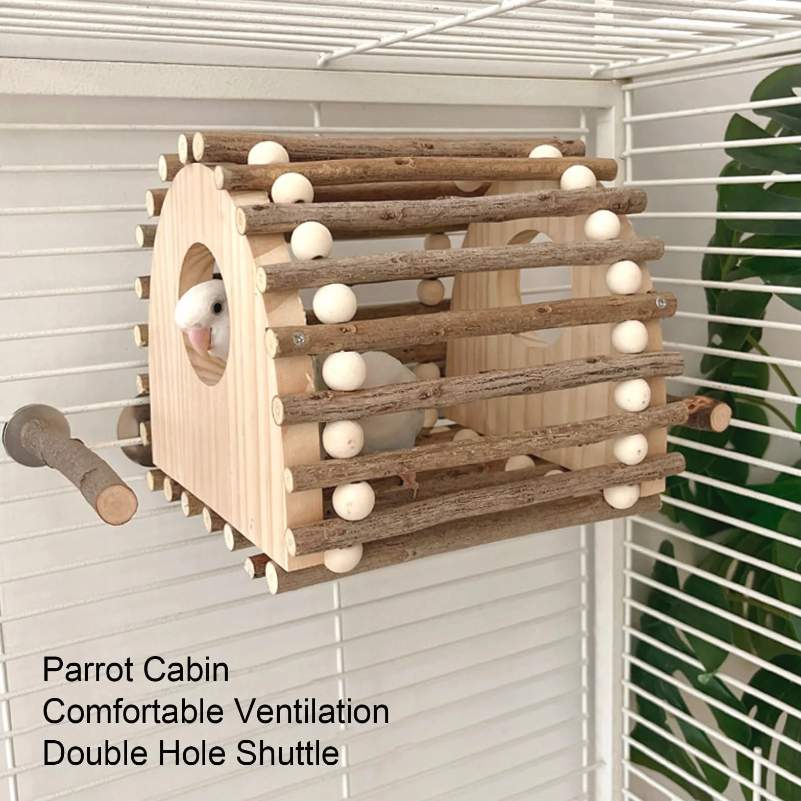 Jiawu Juguete de Madera para Loros, Diseño Innovador Que Promueve el Ejercicio Físico para Jaulas de Pájaros, Juguete para Escalar, Material Seguro, Madera de Pino para Loros y Mascotas Pequeñas
