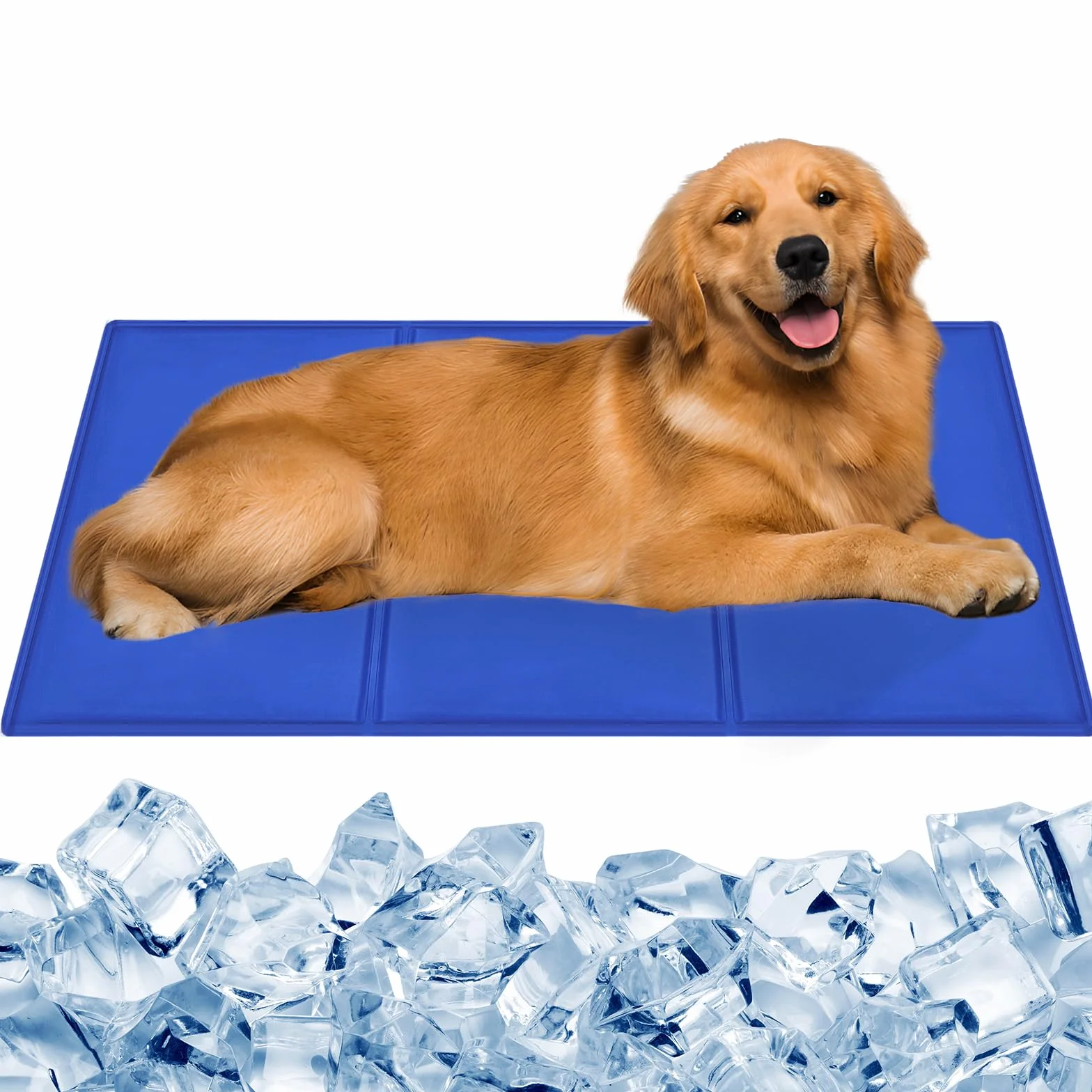 Alfombra Refrescante para Perro 90 x 50cm, Alfombrilla de Refrigeración Automática para Mascotas, Gel Seguro y No Tóxico, Cama Refrescante Perro, Manta Refrescante para Perros y Gatos