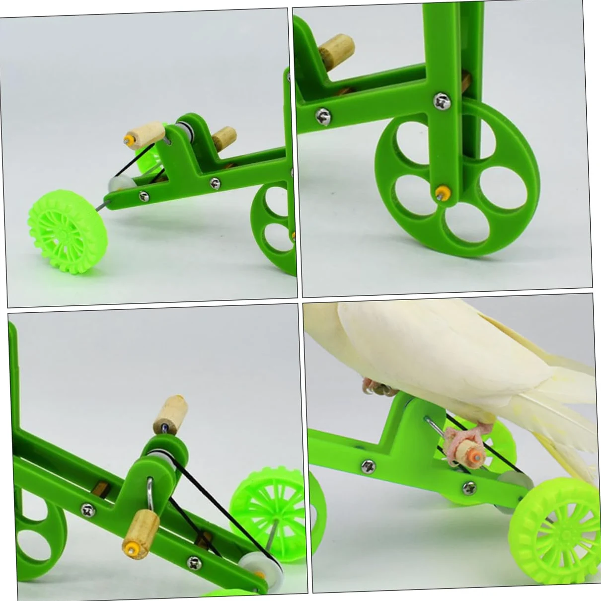 BESPORTBLE 4juegos Juguete De Entrenamiento para Loros Bicicleta y Anillos De Inteligencia Juguete Educativo para Aves Interacción y Actividad Física para Ninfas y Agapornis