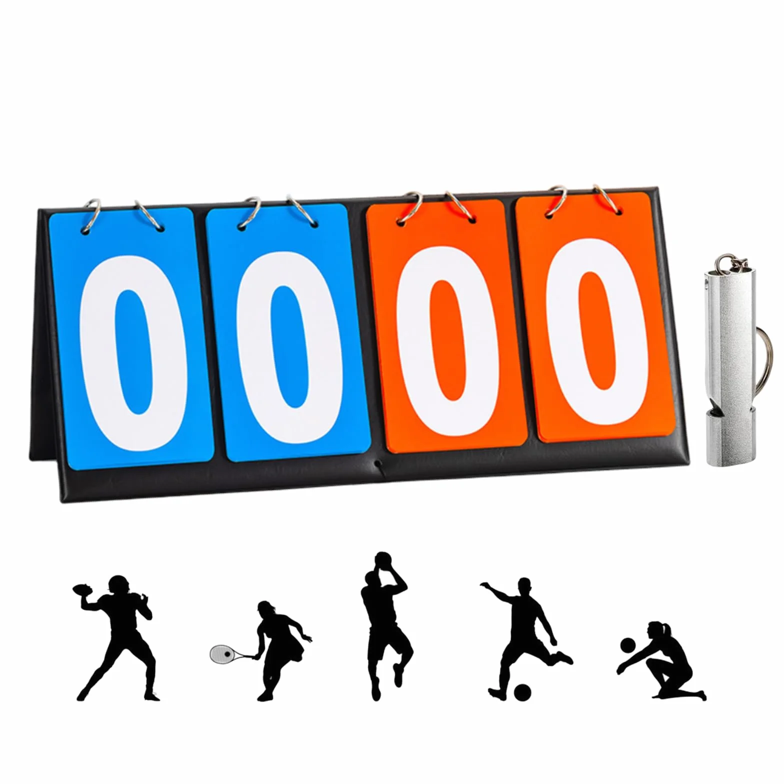 Marcador Deportivo 0-99 Flip, con Silbato, Portátil para Baloncesto, Fútbol, Béisbol