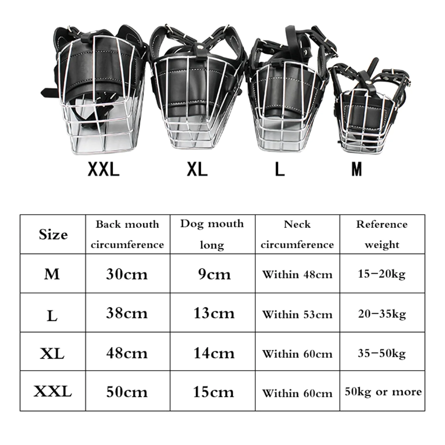 Bozal para Perros, Bozal de Alambre for Perro, Transpirable, Ajustable, metálico, Resistente a la abrasión(Black,XL)