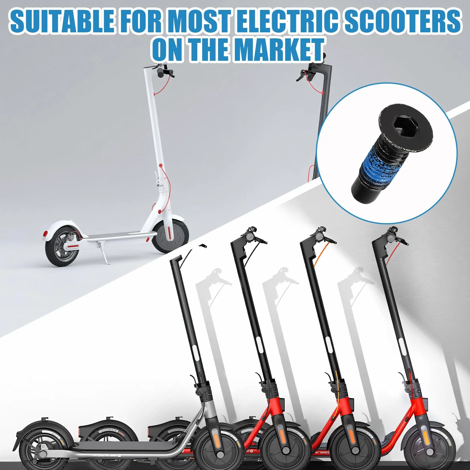 Jetstream Tornillo Patinete Eléctrico 10 Piezas, Pernos Cabeza de Frente Compatibles con Mayoría Patinetes