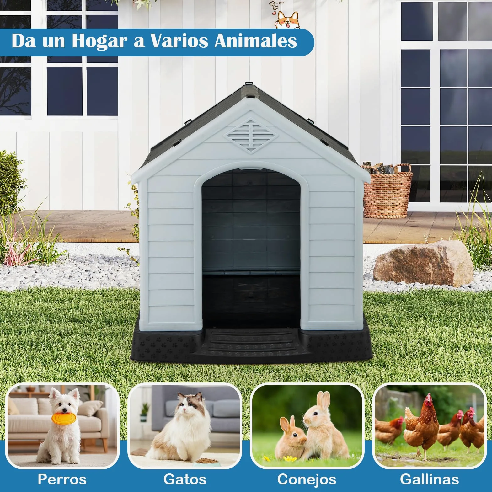 GYMAX Jaula de Madera para Hámster, Hámster con Estante con Rampa, 5 Plataformas, Ventana de Acrílico Transparente, Patas Elevadas, Estante, para Erizos, Lagartijas