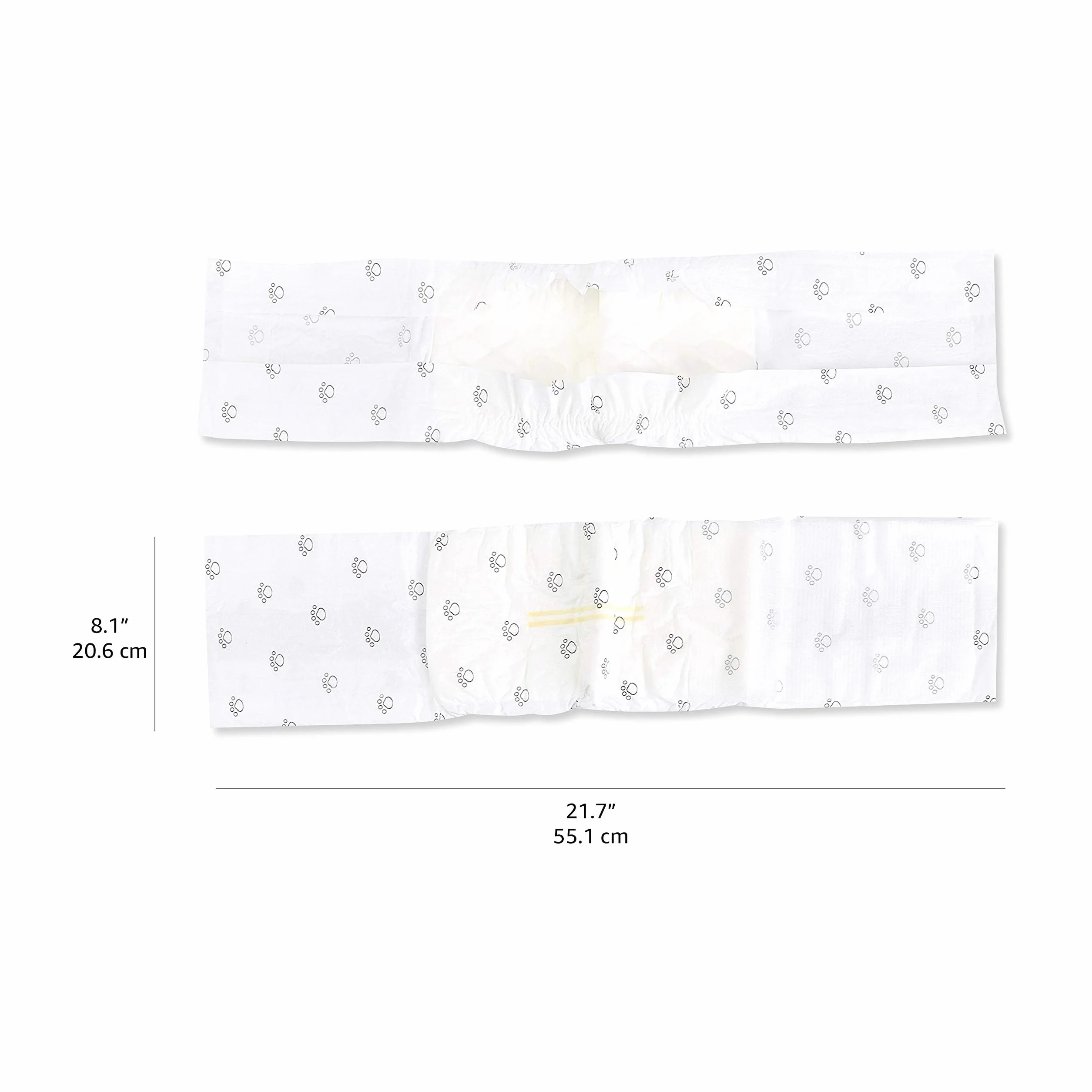 Amazon Basics Pañales Desechables para Perros Macho, Talla S, Paquete de 50, Blanco