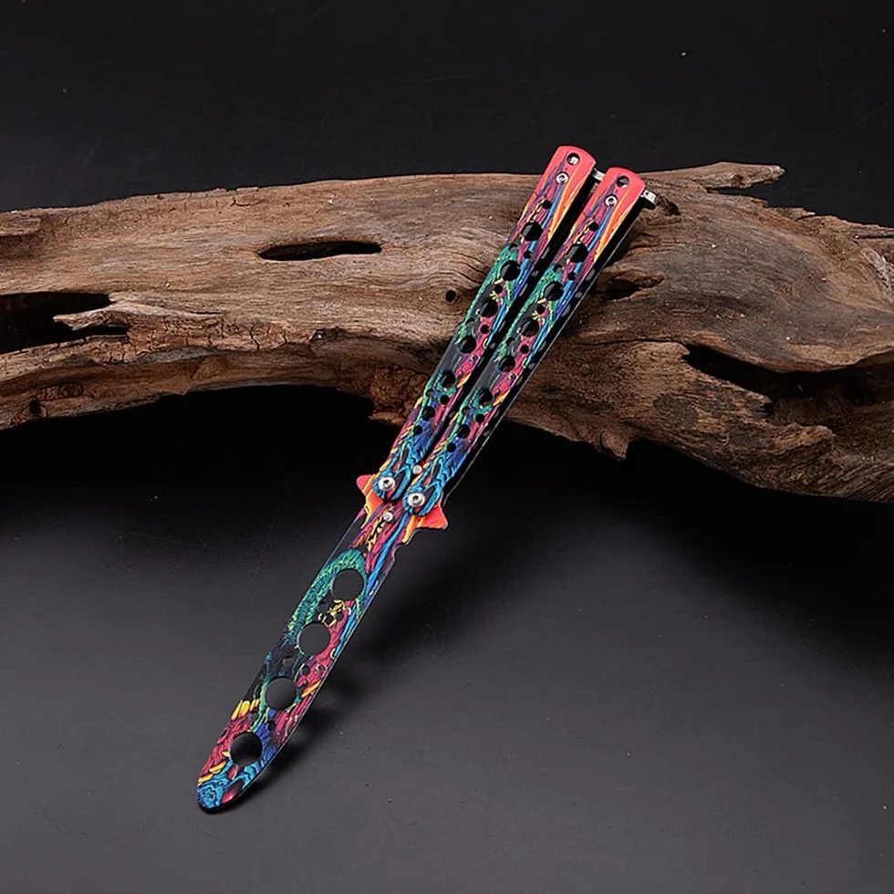 Cuchillo De Mariposa De Entrenamiento Hoja De Metal Roma Segura