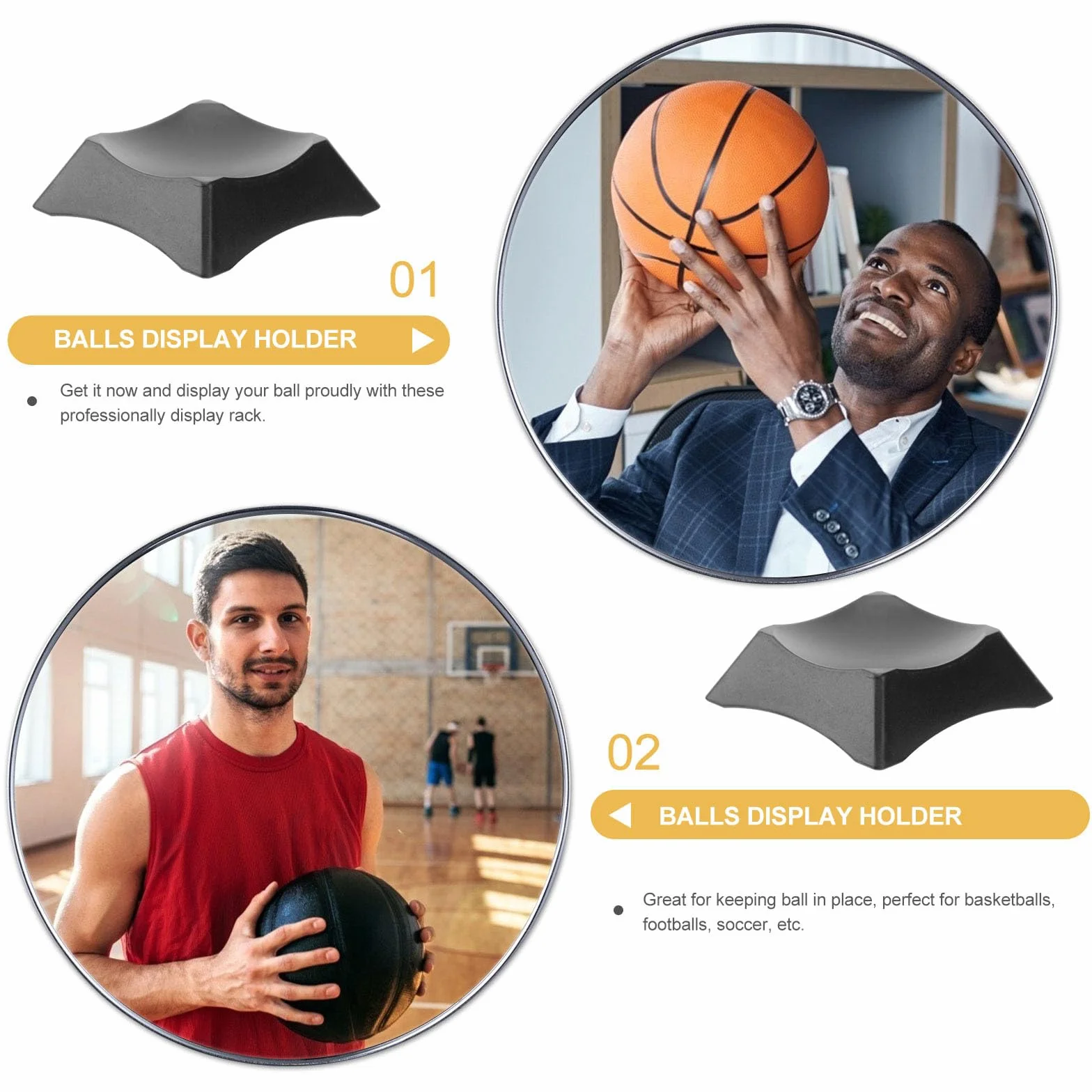 Soporte de Balón ULTECHNOVO, Exhibición Estante Cuadrado para Baloncesto, Béisbol y Fútbol