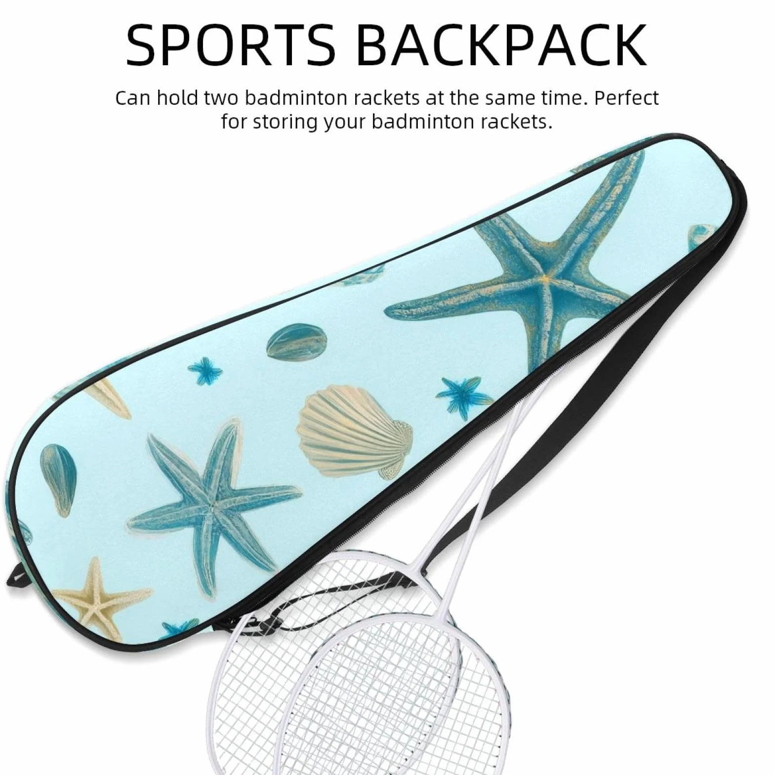 Funda para raqueta de bádminton acolchada con correa de hombro ajustable