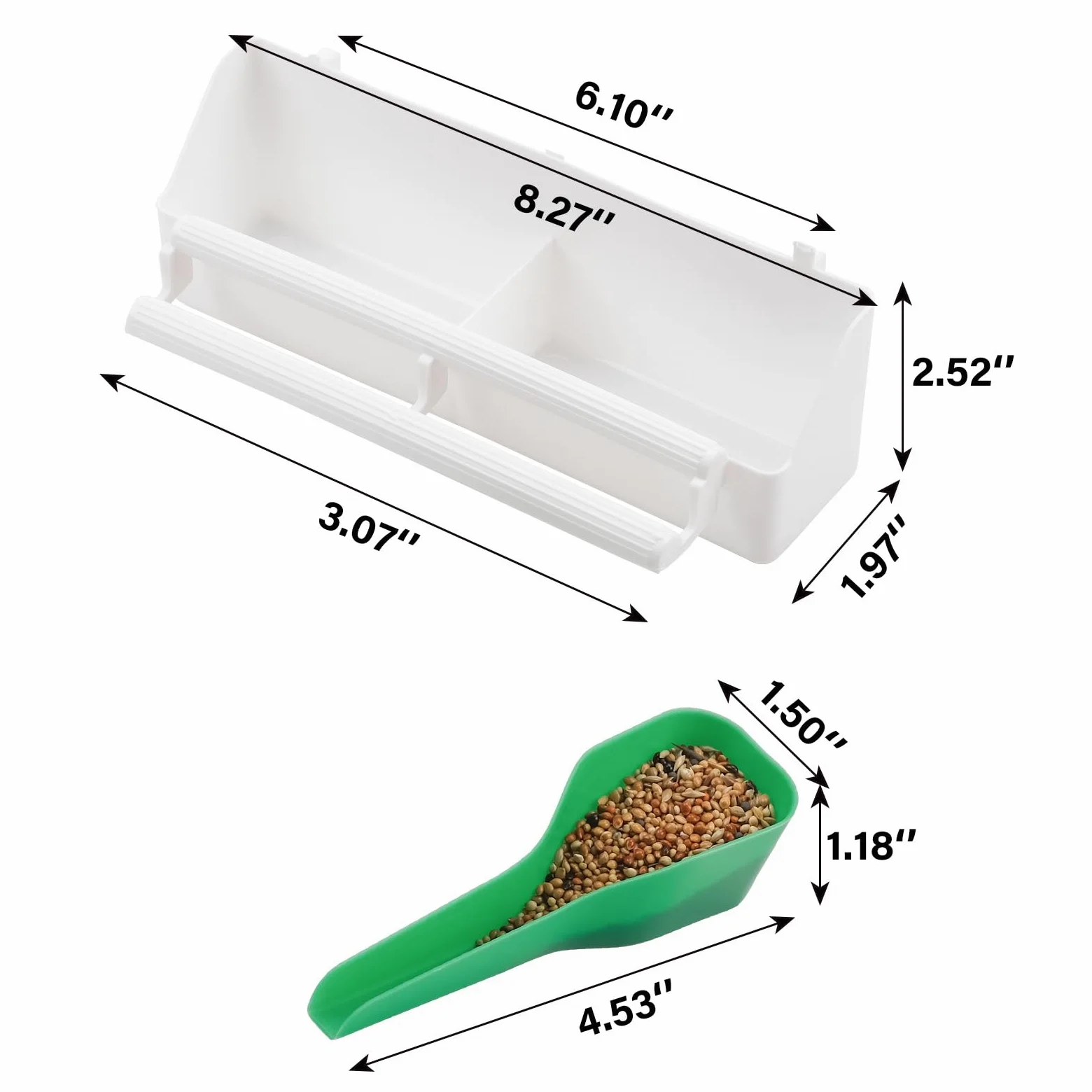 IBWell Paquete de 4 comederos para pájaros para jaula, cuenco de comida para pájaros, comedero para periquitos, comedero de agua para loros