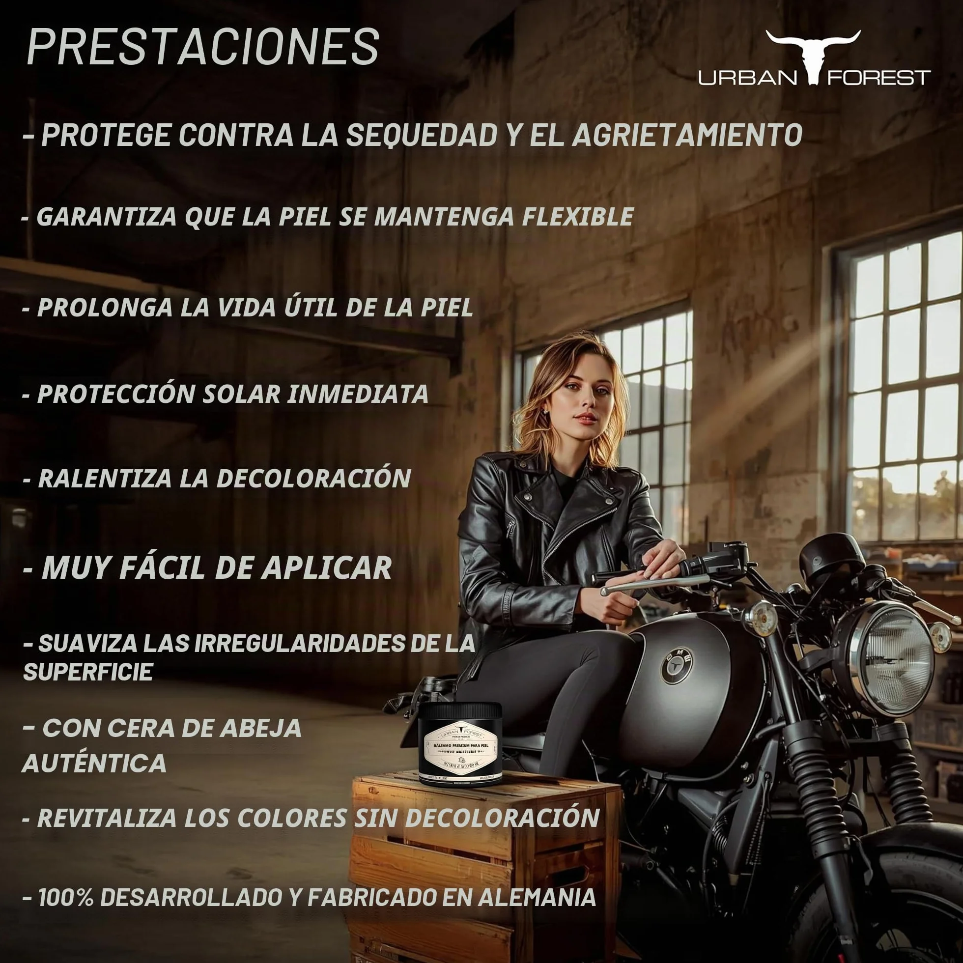 Cuidado del Cuero incoloro para Coche Muebles Chaquetas Bolsos sofá Zapatos sillín Cuero BÁLSAMO de URBAN FOREST con Aceite de Cera de Abejas y Aguacate, tamaño: 500ml