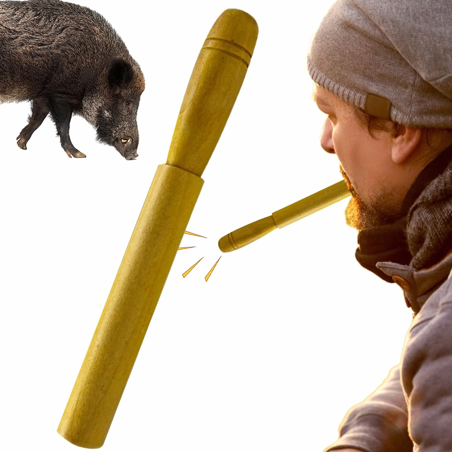 Llamador De Jabalíes para Caza - Silbato De Madera con Sonido Natural
