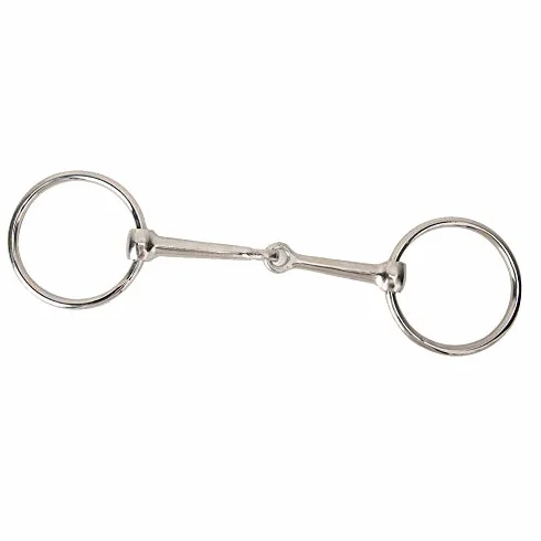 Hffheer Caballo Snaffle bit Acero Inoxidable Caballo Boca Ovalada Anillo de Caballo Flojo Boca articulada Hueca bit Accesorios ecuestres