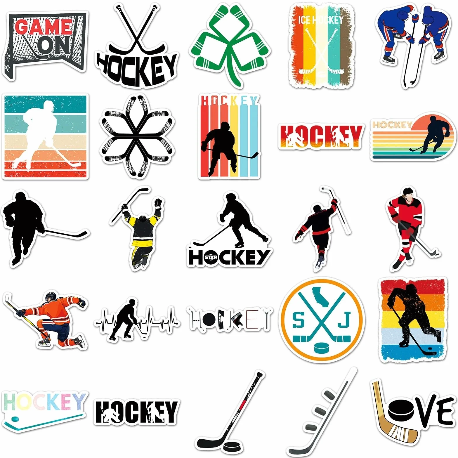 Pegatinas de hockey sobre hielo 50 unidades juego de vinilo para coche