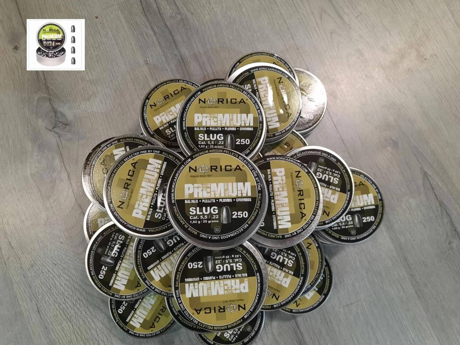 NORICA Lata Balines Premium Slug 5.5 mm .22-1,62 Gramos 250 perdigones