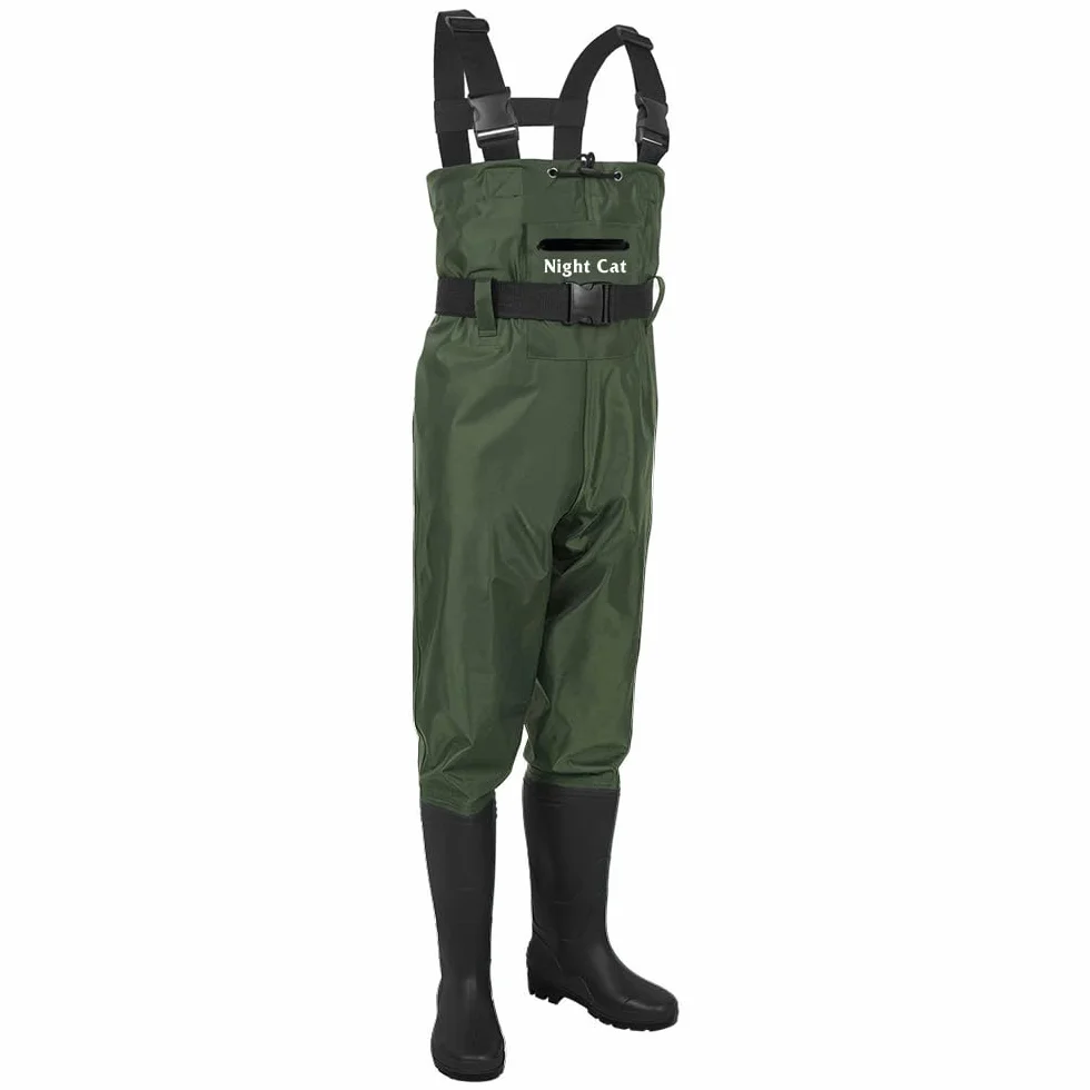 Night Cat Vadeadores de Pesca Impermeables Transpirables para Hombres y Mujeres, 1 Talla Más Grande