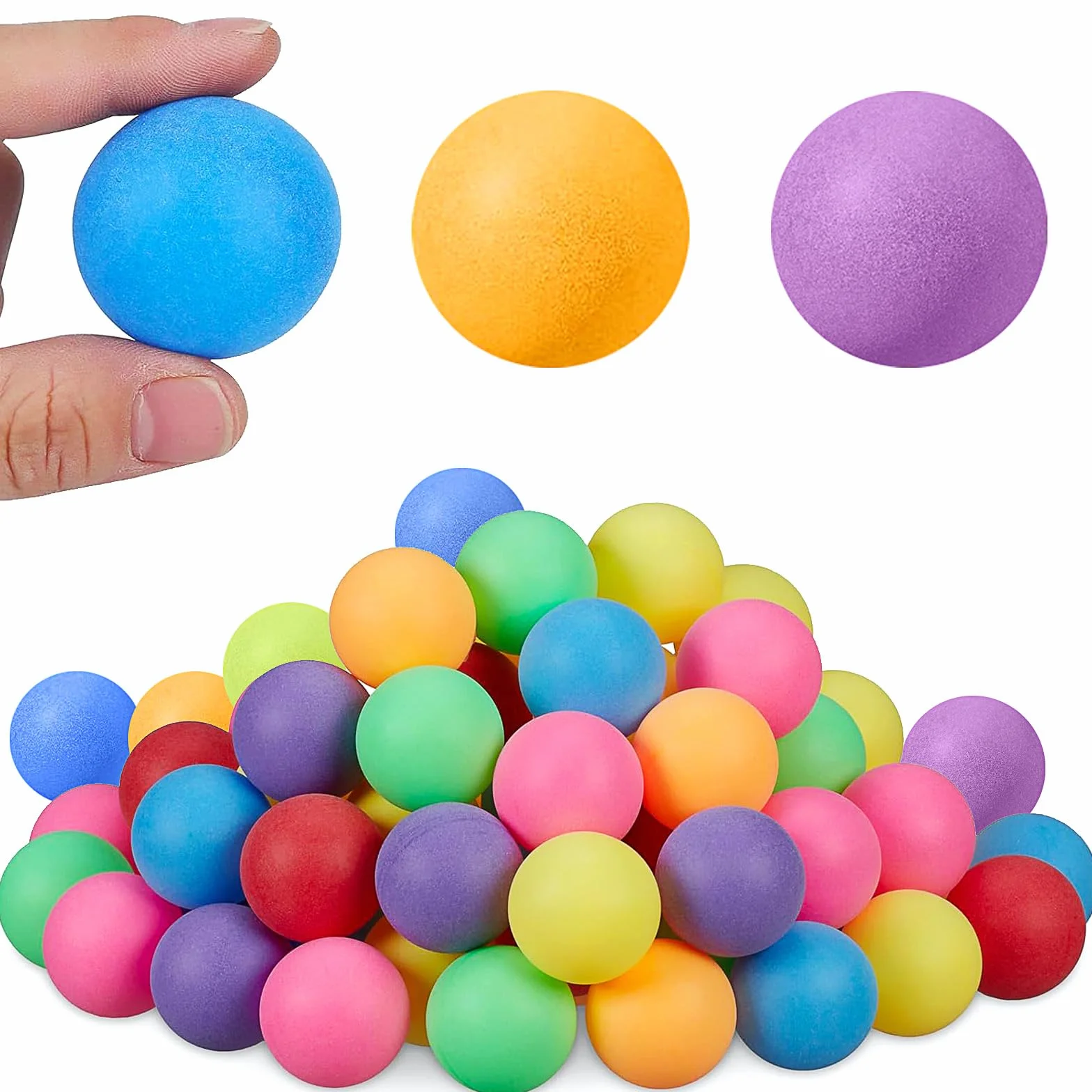 Pelotas de Ping Pong 50 Piezas 40 mm Plastico Estándar Mezcla de Colores