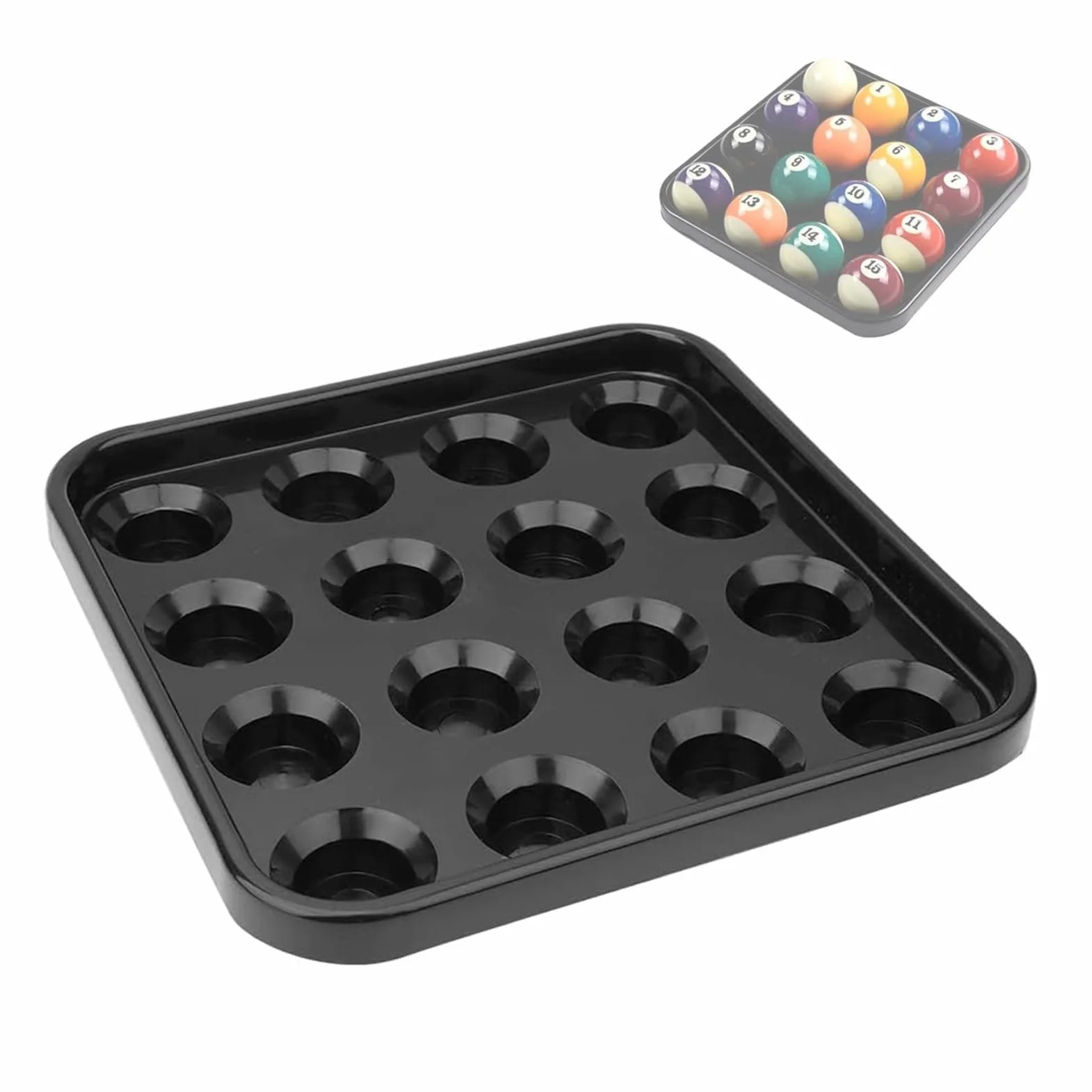 HERCHR Bandeja de Billar, Almacenamiento de Bolas Profesional 16 Bolas Accesorio Piscina