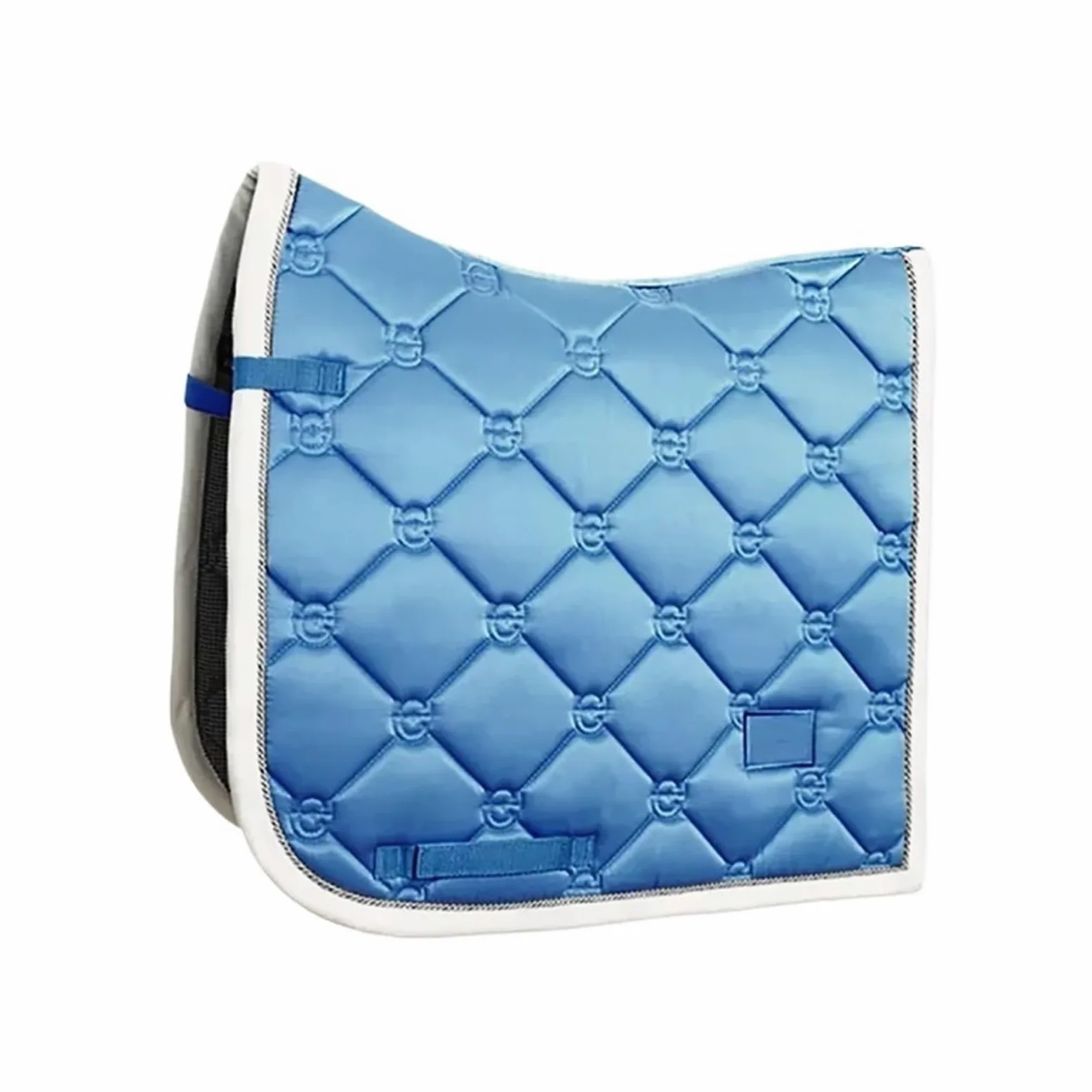 Mantilla para Caballo Almohadilla de Silla de Doma de Tela Satinada, Equipo de equitación Azul, Productos ecuestres equinos