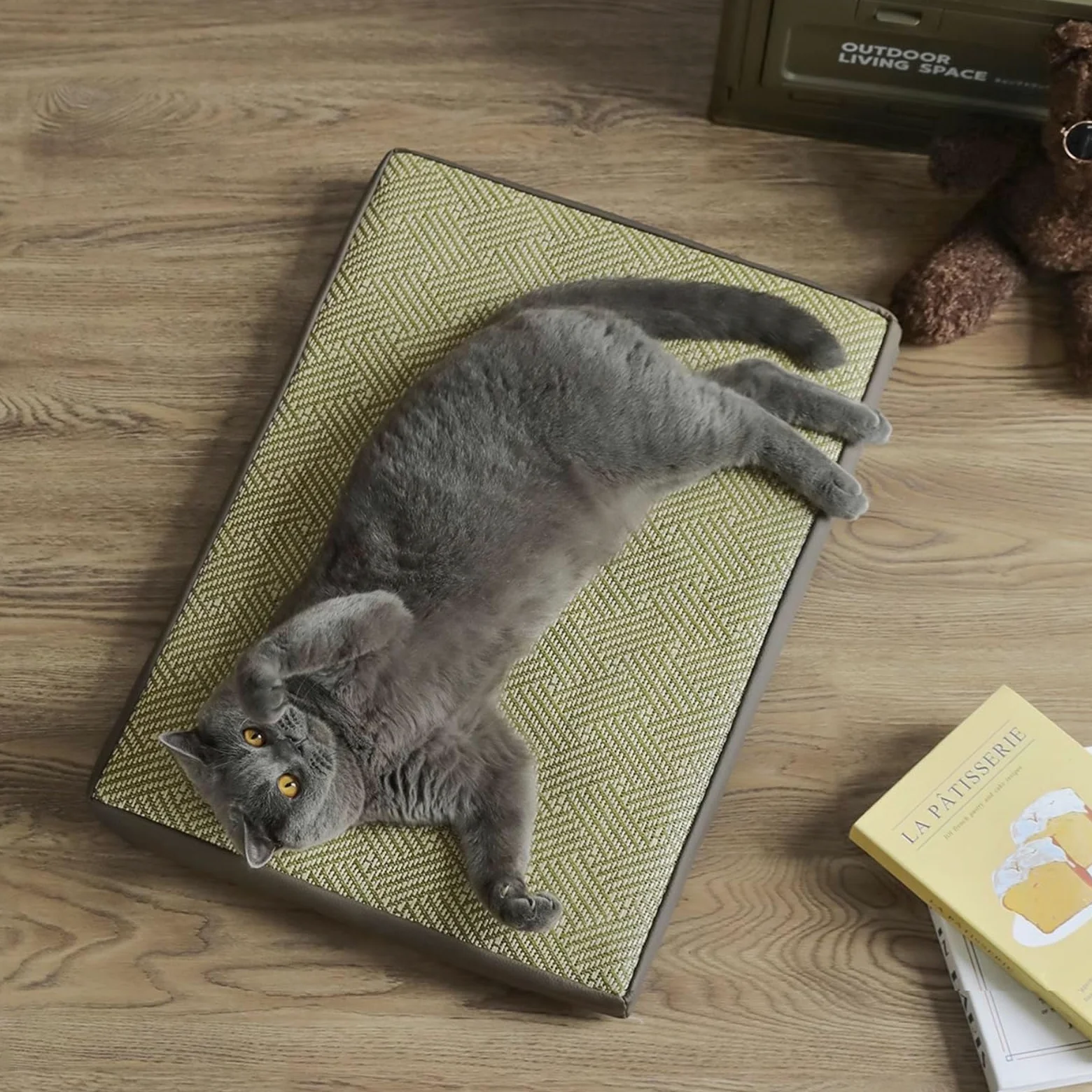 Manta Refrescante Perro, Tapete Refrescante Lavable for Mascotas de Interior y Exterior con Base Antideslizante(Light Brown,80x60cm)