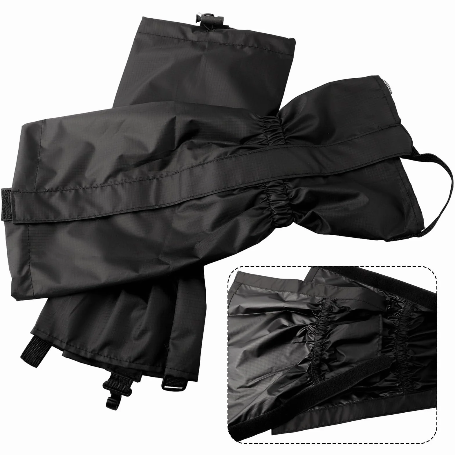 Polainas protectoras impermeables transpirables para botas de senderismo escalada (negro)