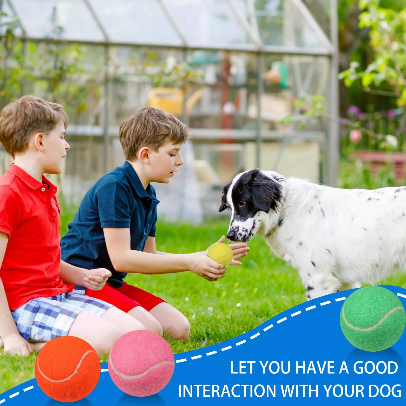 Liliful 50 pelotas de tenis chirriantes para perros de 2.5 pulgadas para jugar a mascotas, perros medianos y grandes, pelotas de cachorro para entrenamiento, juguete de pelota de perro con chirriador