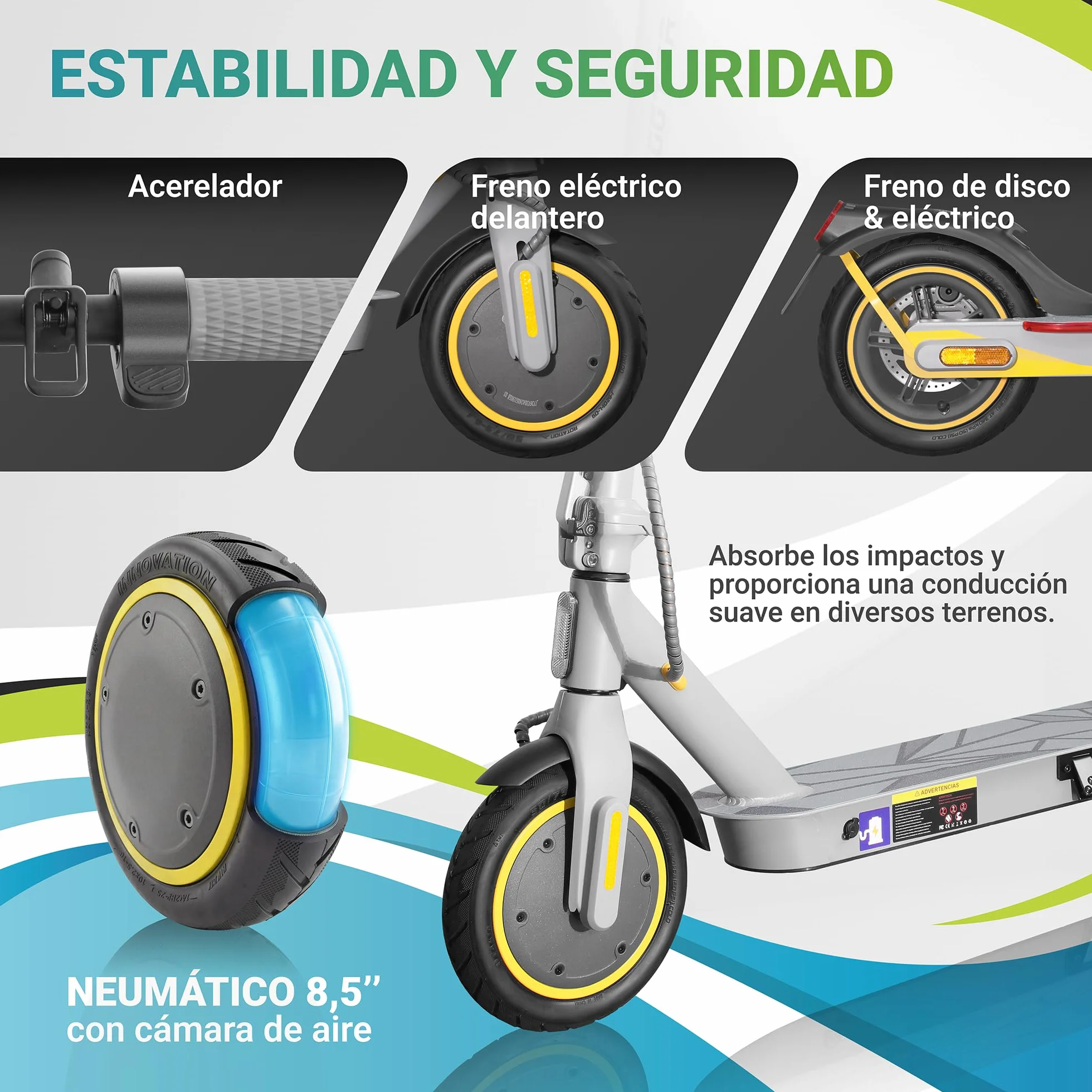 MASCOOTER S1 Patinete Eléctrico Adultos Homologado DGT 300W-600W MAX 20km Autonomía App Móvil