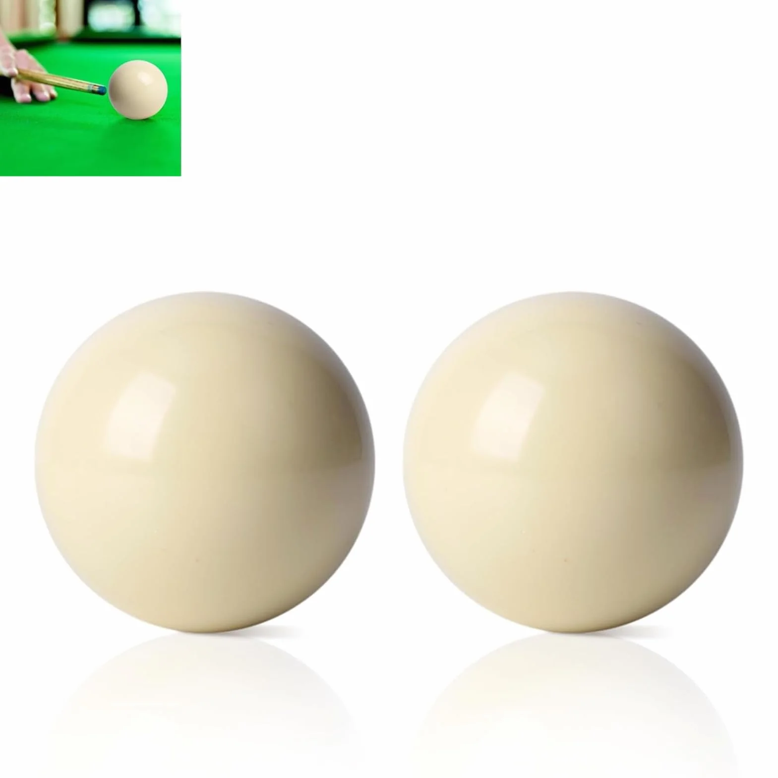 Bolas de billar blancas 5,72 cm - Pack de 2