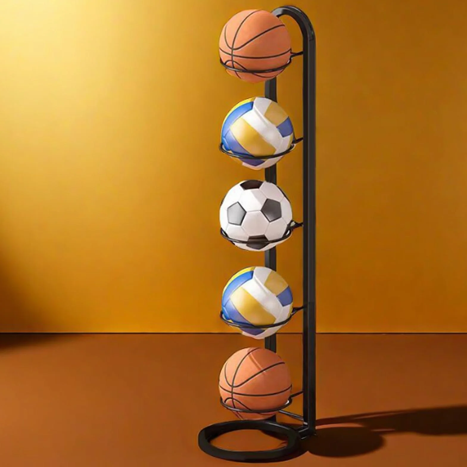 Estantería de 5 niveles para baloncesto, fútbol, voleibol y rugby