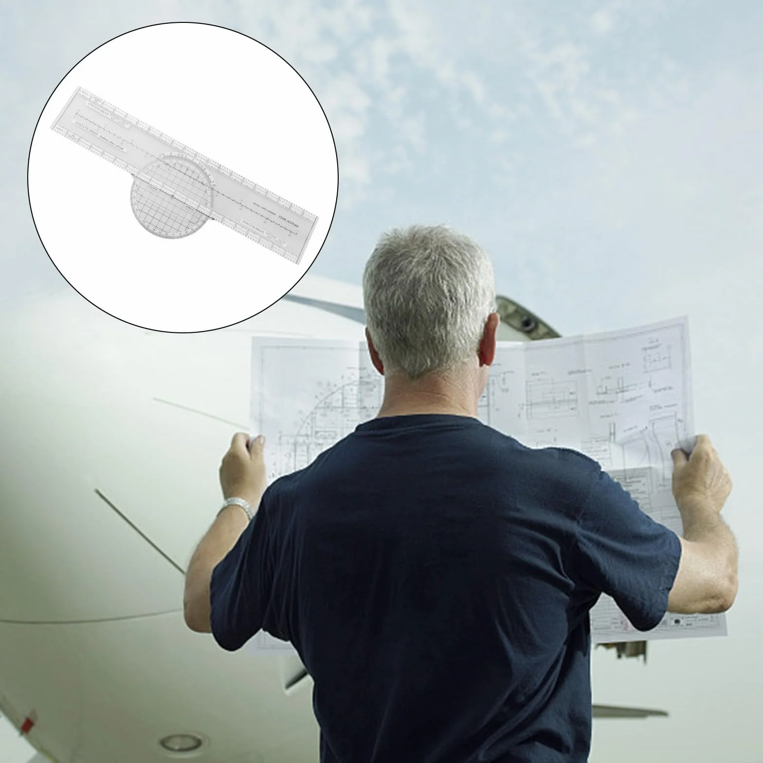 Para Pilot CRP-1 Plotter de aviación regla deslizante navegación 360 grados 4 escalas VFR