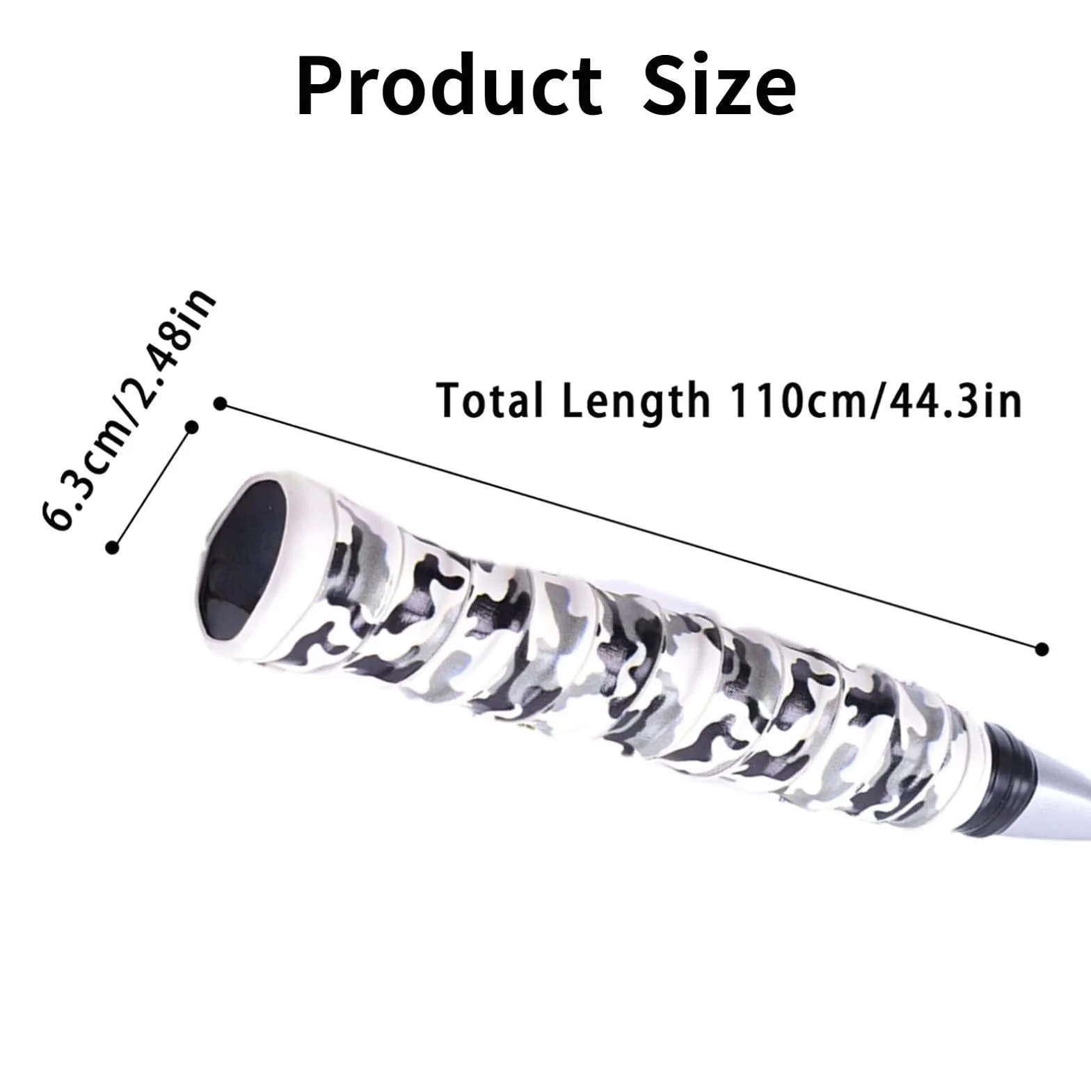 Baseball Bat Grips 0.8mm Camouflage Grip Tape Replacement for Baseball Tennis Badminton Racquet - White