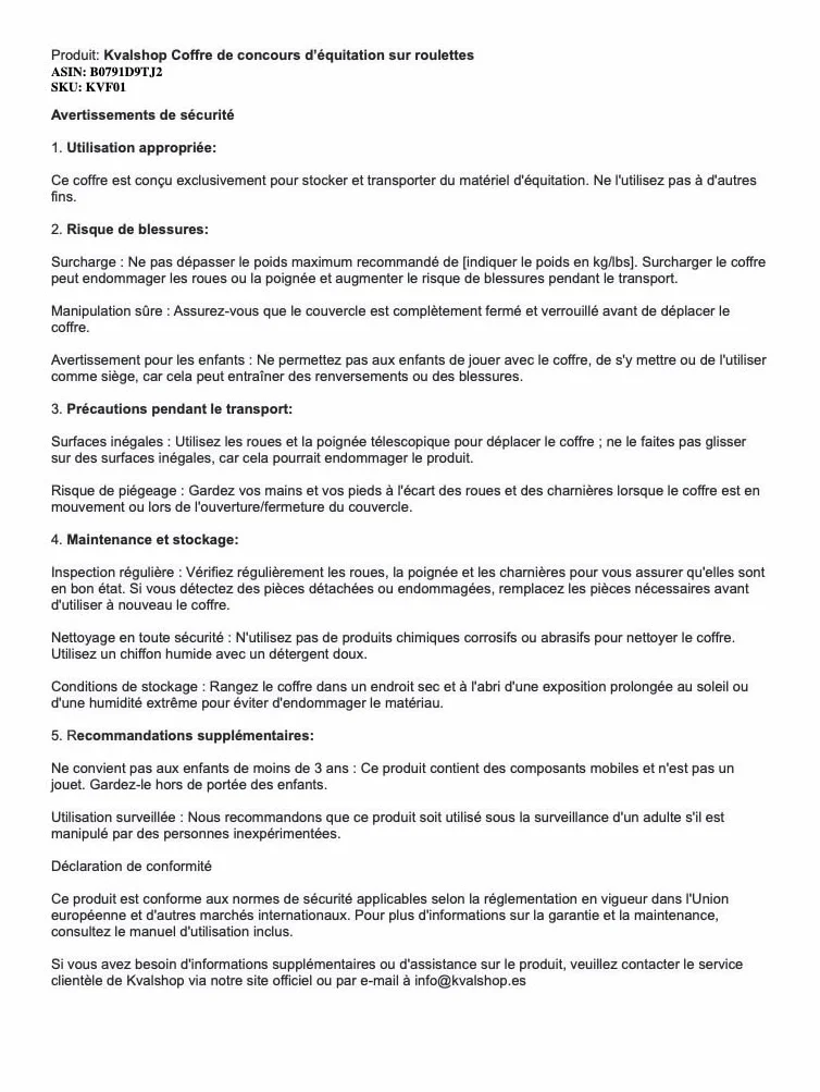 Baúl de Concurso, Guadarnés con Ruedas.