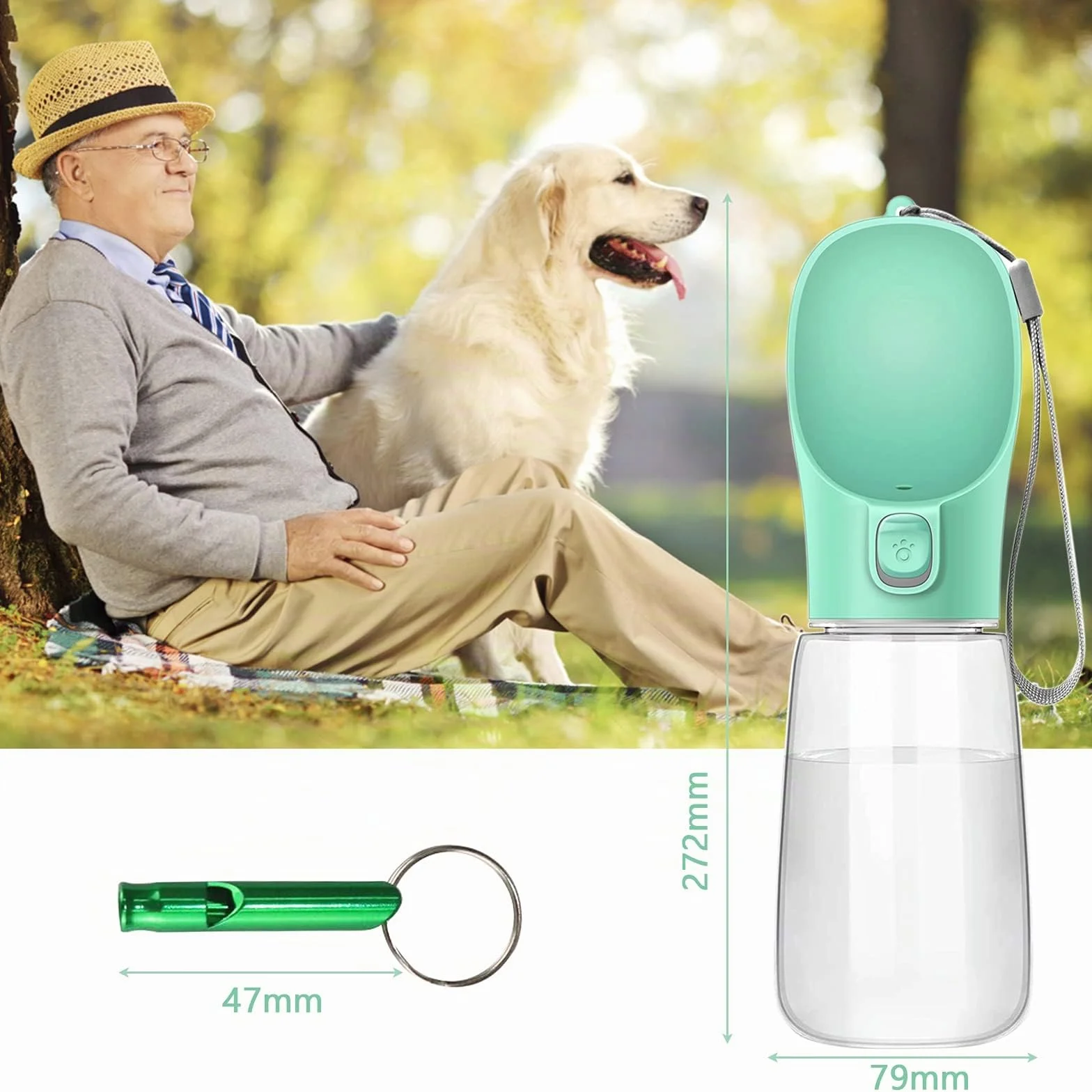 Frasheng Botella para Perros,550ml dispensador de Agua Antibacteriano,Bebedero Perro Portatil,a Prueba de Fugas,Libre de BPA,Dispensador de Agua Antibacteriano para Mascotas para Viajes al Aire Libre