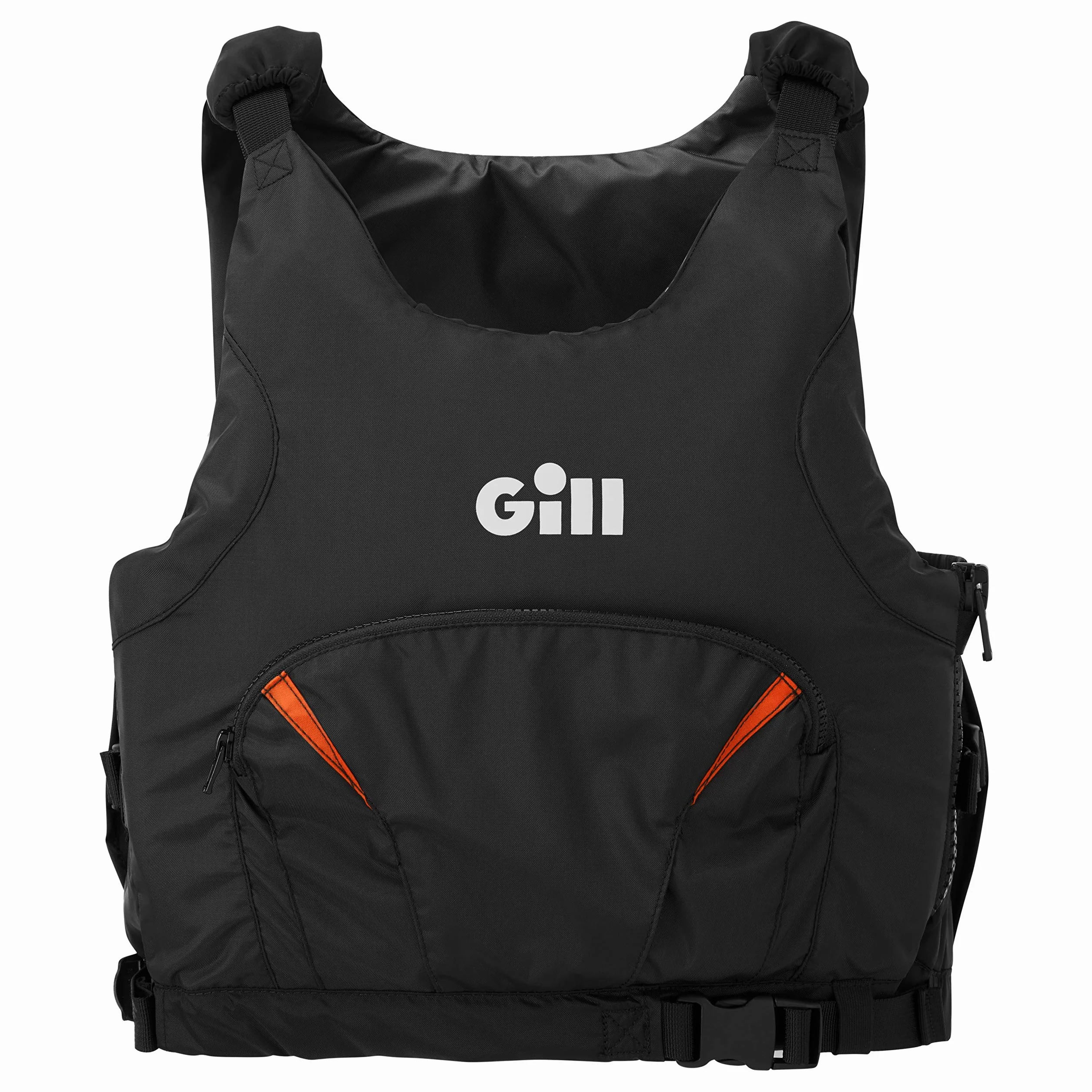 Gill Junior Pro Racer Side Zip 50N Kayak Dinghy Sailing PFD Buoyancy Aid - Negro Naranja