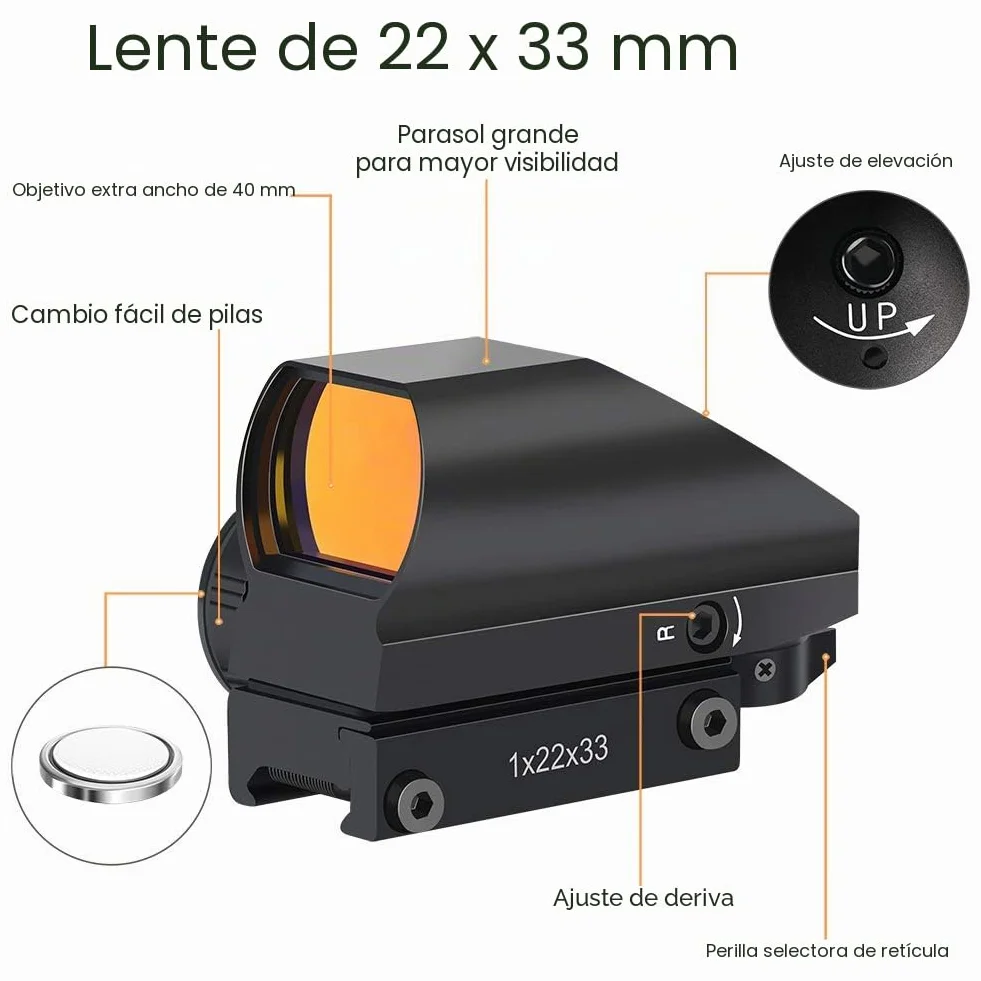 Feyachi RS-25 Mira de Punto Rojo Airsoft