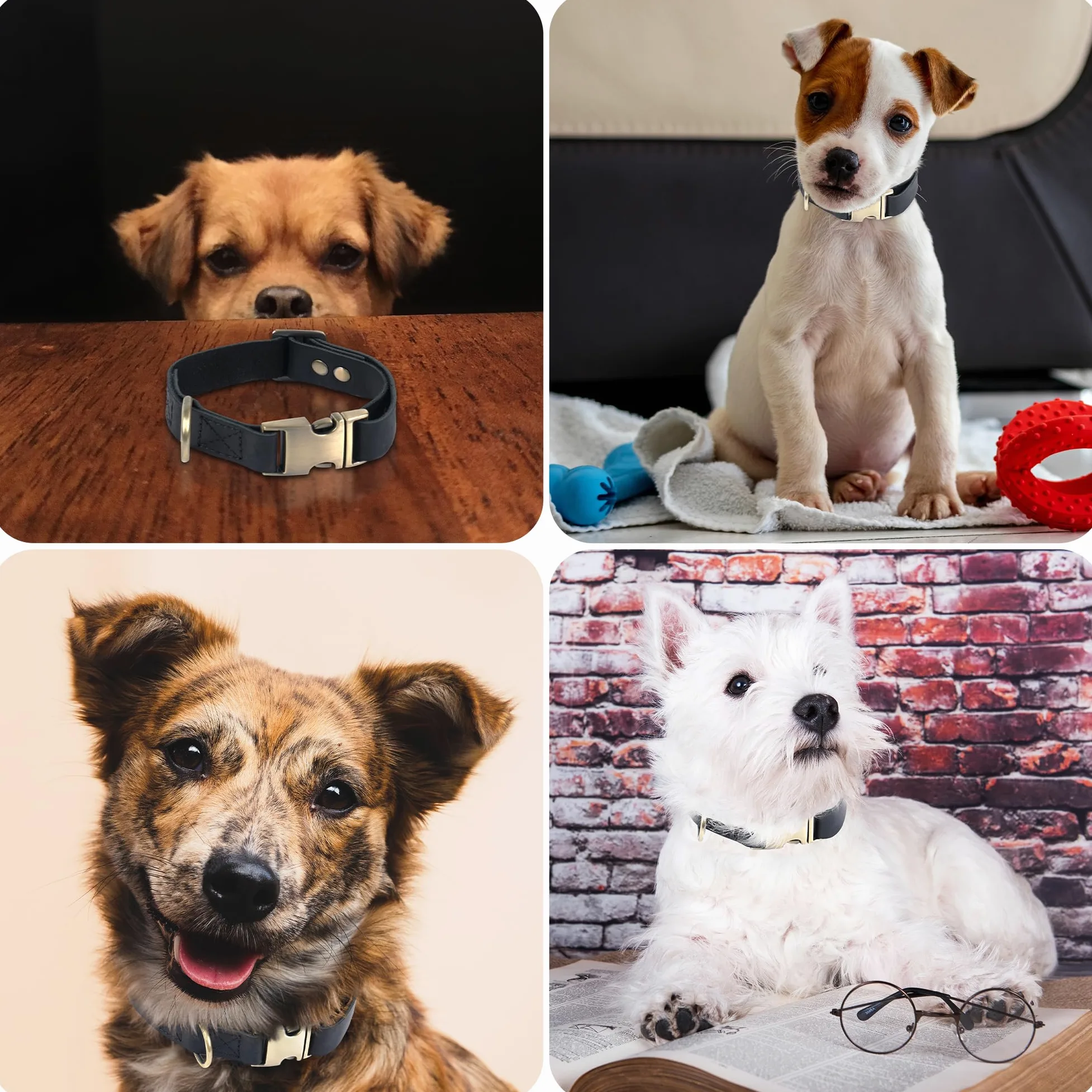 HIFA Collar de piel auténtica para perro, suave al tacto, estilo retro vintage, fácil ajuste, hebilla de liberación rápida duradera, collar para perros y gatos, collar de cuero para gatos