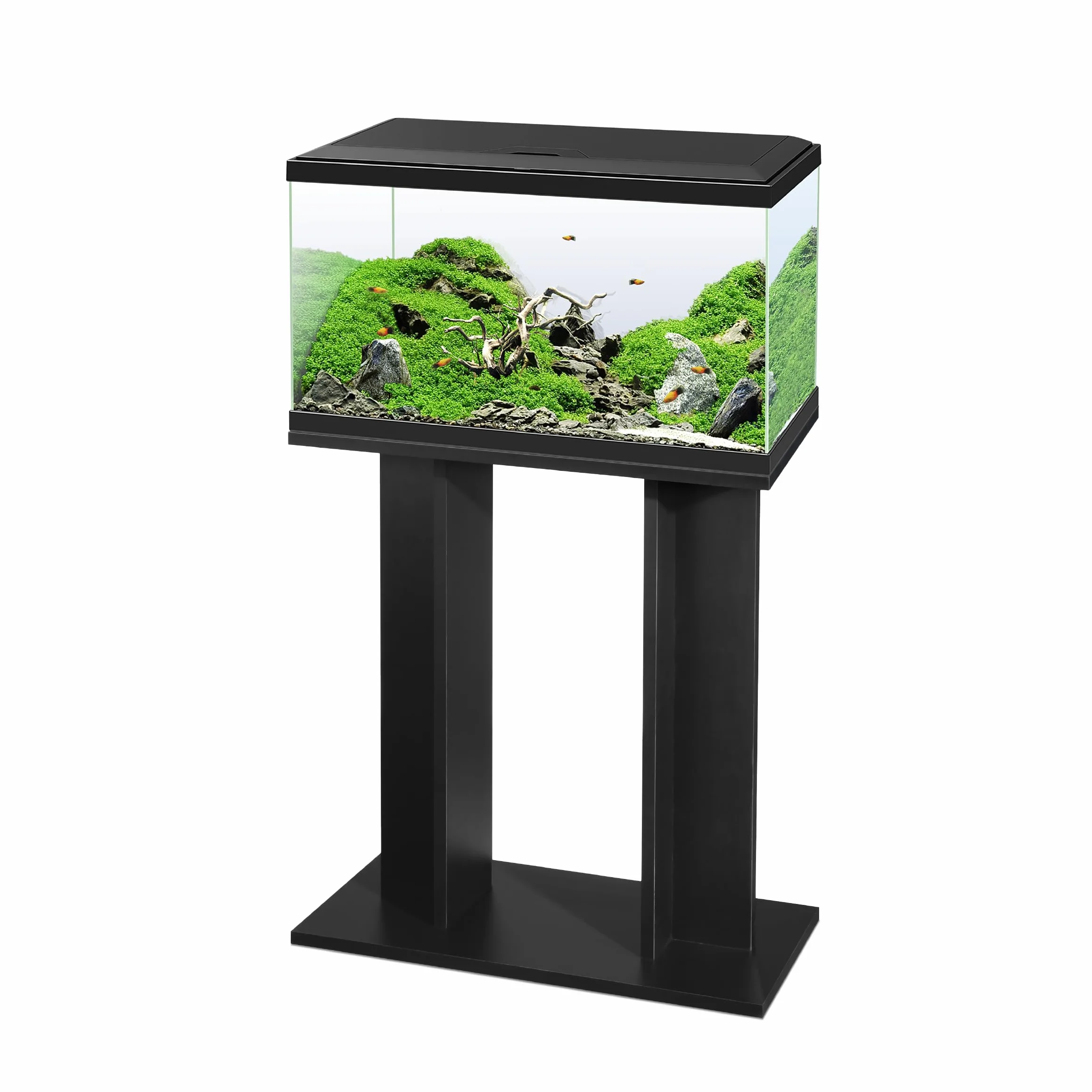 Ciano, Acuario 60 Negro, para Peces, Equipado con Filtro, consumibles, LED y calefacción, 58L, Embalaje Reforzado para envío Web