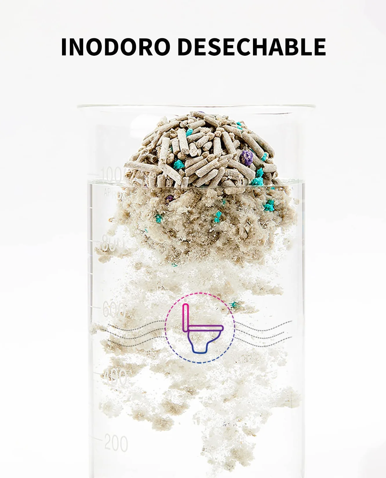 PETKIT Arena Mixta para Gatos 5 en 1, Enjuagable, Sin Olores, con Carbón Activado, Ultra Absorbente y de Secado Rápido(Cuatro Bolsas)